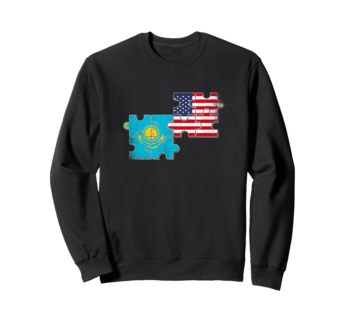 Kazakhstan USA Heartbeat Flag American Kazakh T-Shirt