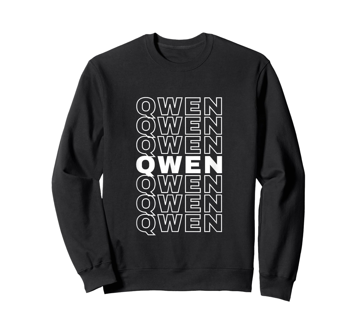 I Love Qwen Retro Pattern Personalized First Name T-Shirt