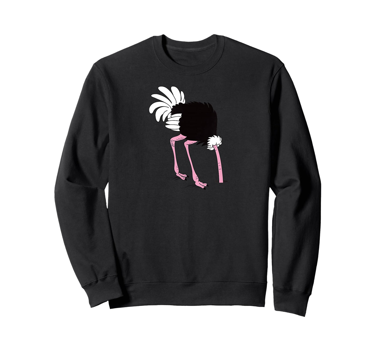 Funny Cute Ostrich Hiding Head in sand Cartoon T-Shirt