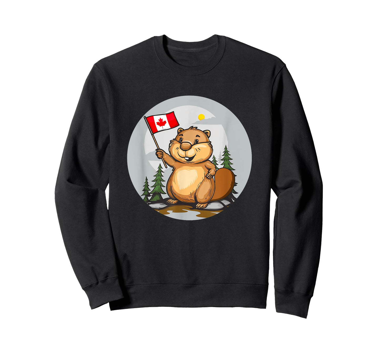 Canadian Beaver Logo for a Playful Wilderness Look T-Shirt