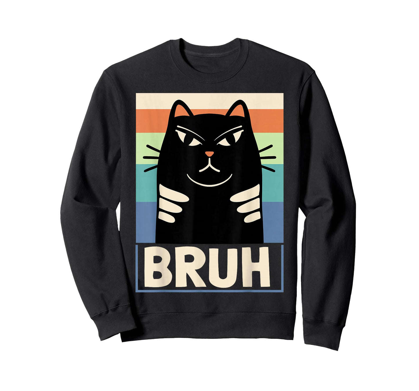 Funny Retro Cat Bruh Meme, Sarcastic Humor T-Shirt