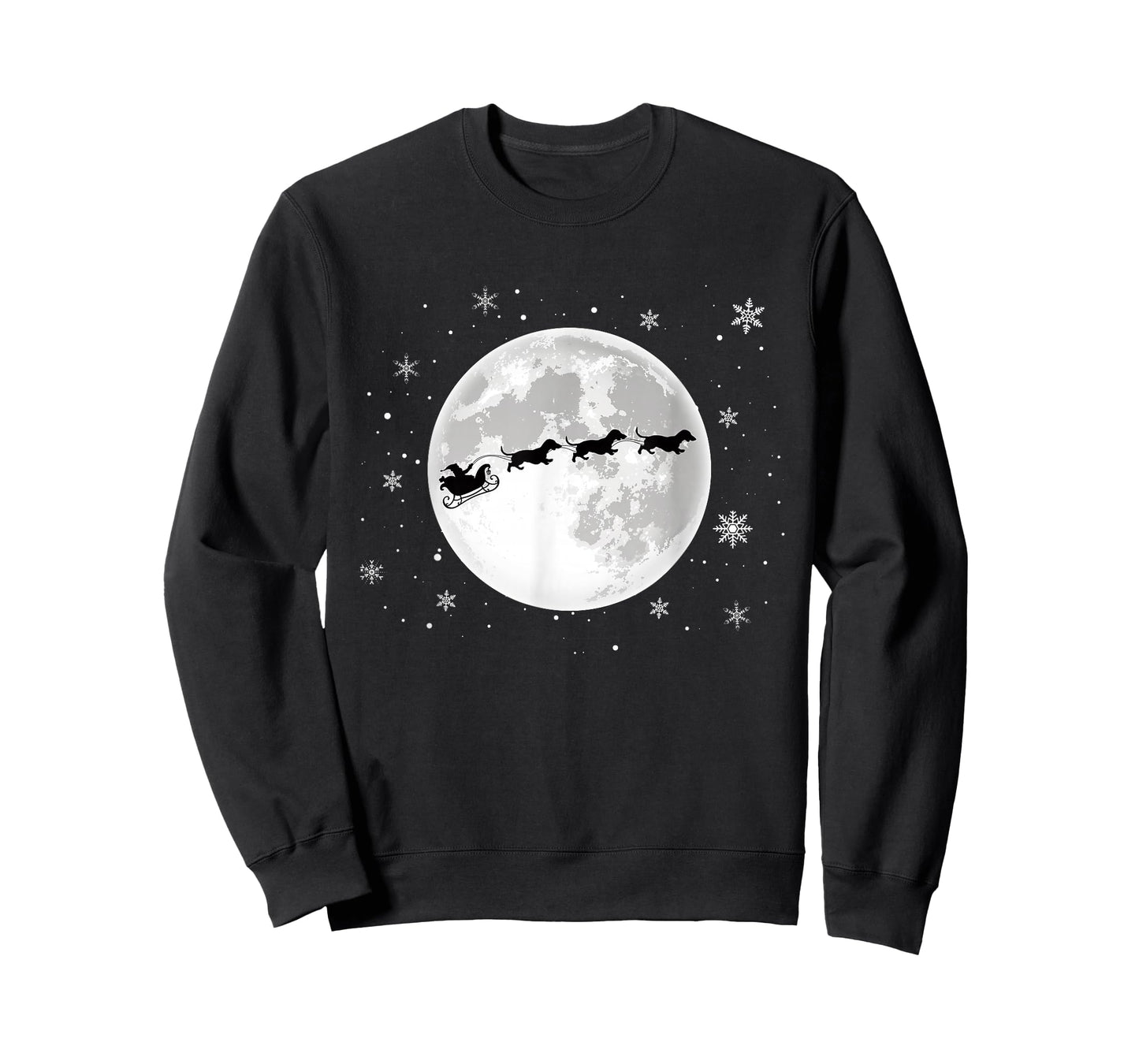 Dachshund Santa Sleigh Flying Funny Wiener Dog Christmas T-Shirt