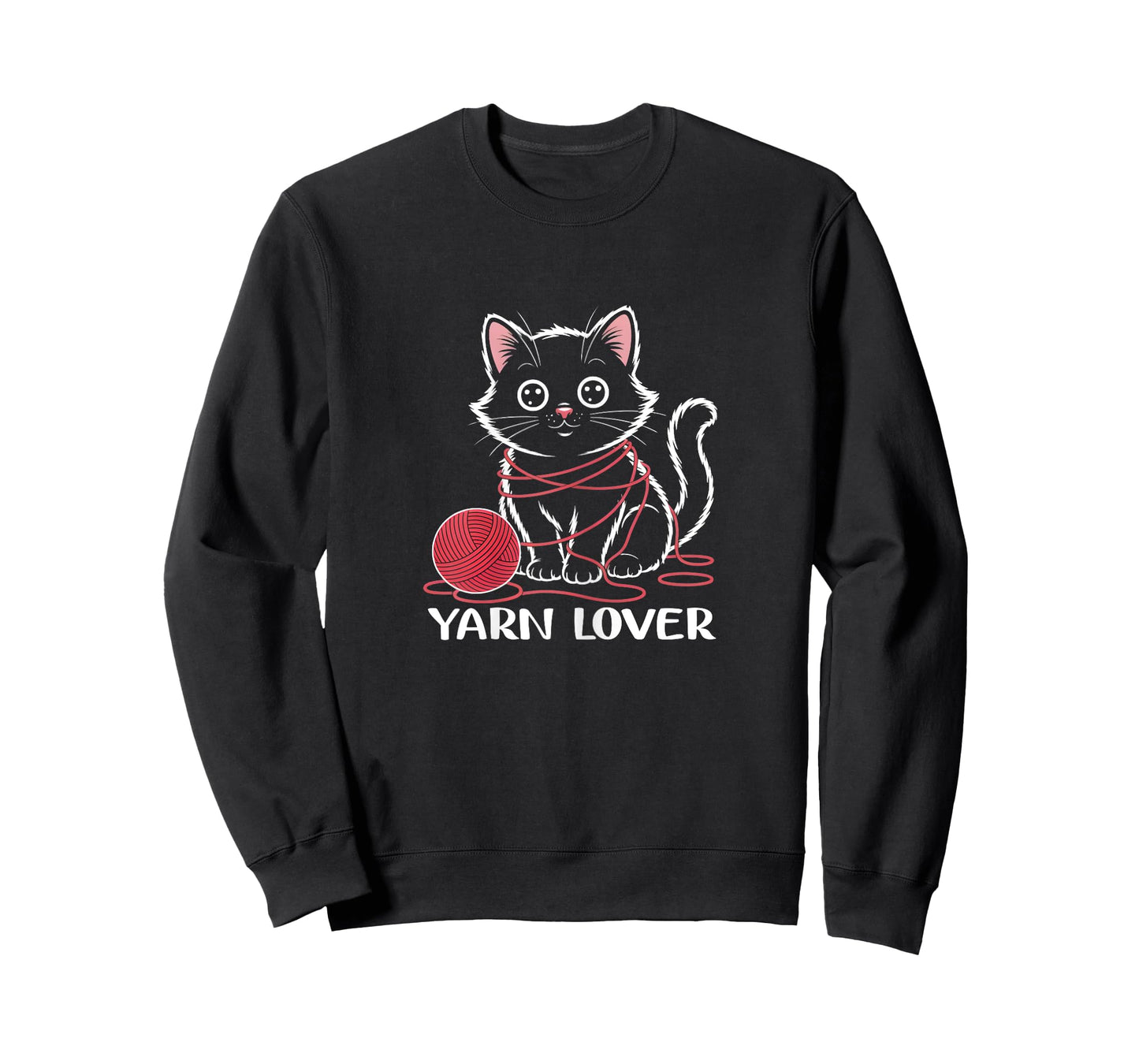 Cute Knitting and Crochet Cat Yarn Lover Funny T-Shirt