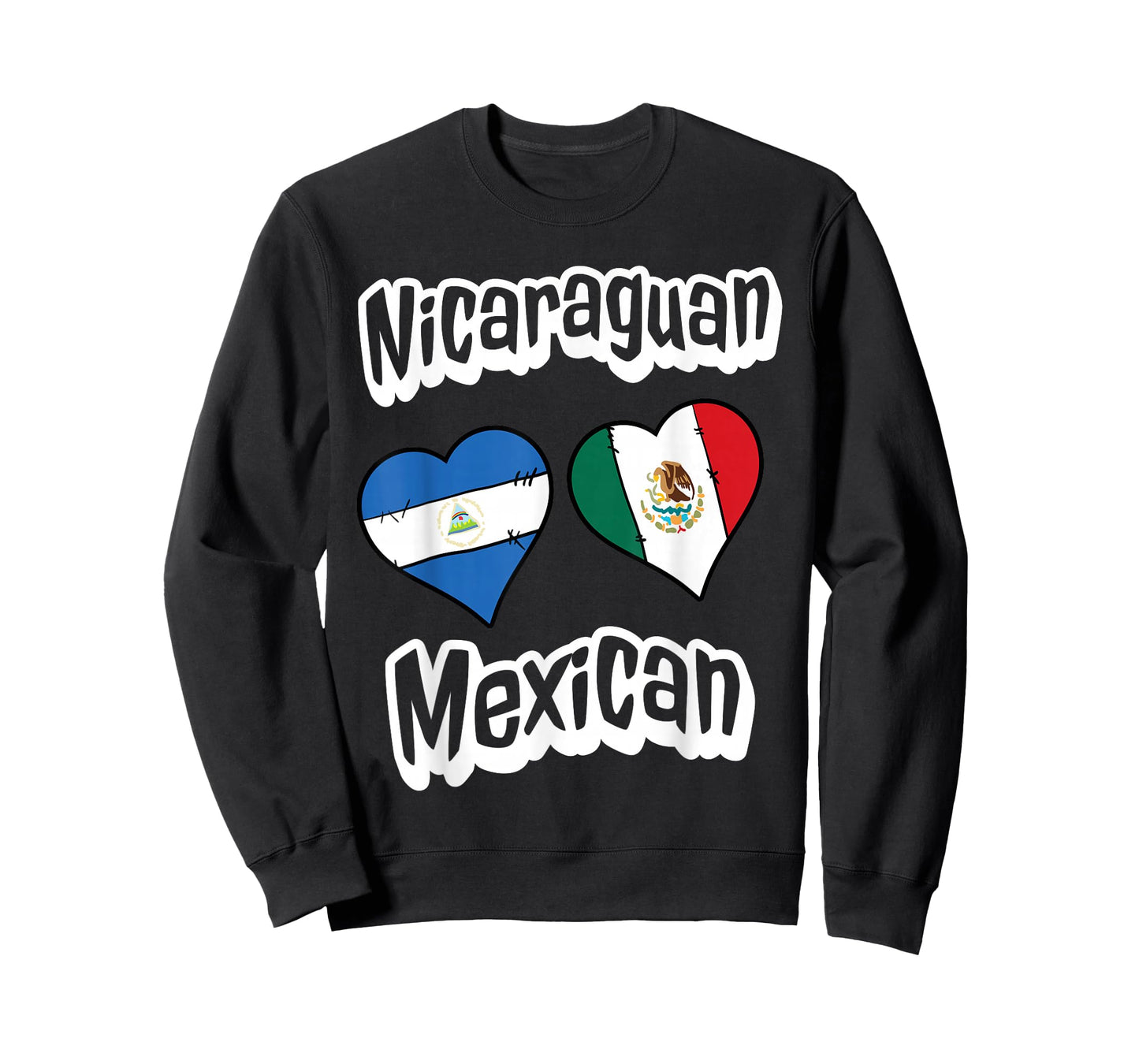 Nicaraguan Mexican Flag Heart Combo Nicaragua Mexico T-Shirt