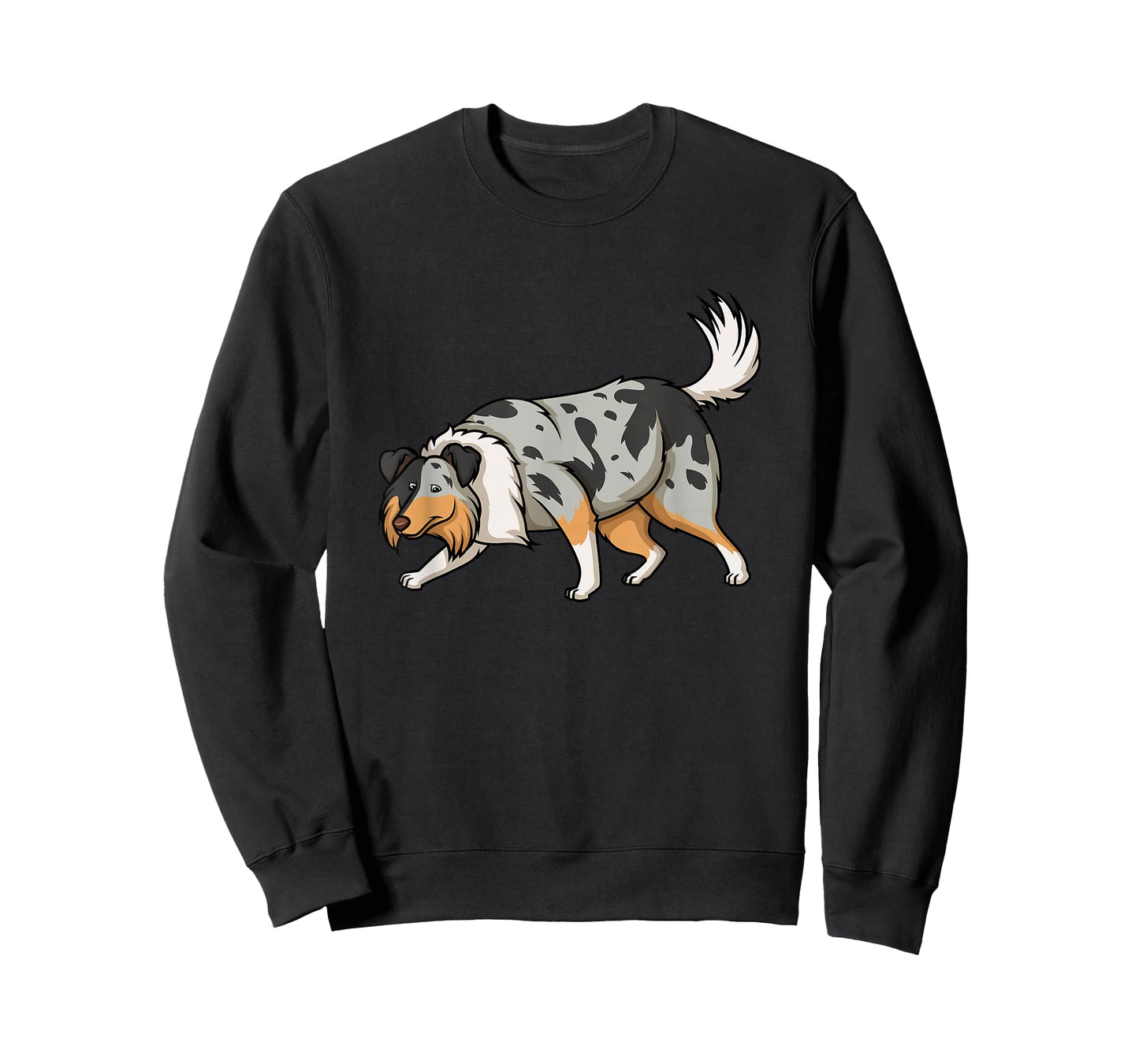 Collie Dogs Blue Merle Collie Sniffing Funny Cute T-Shirt