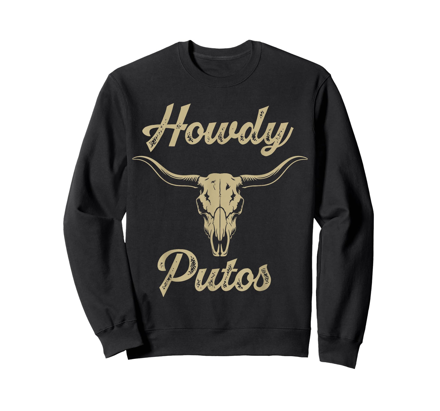 Howdy Putos Bull Skul Country Cowboy Western Graphic T-Shirt