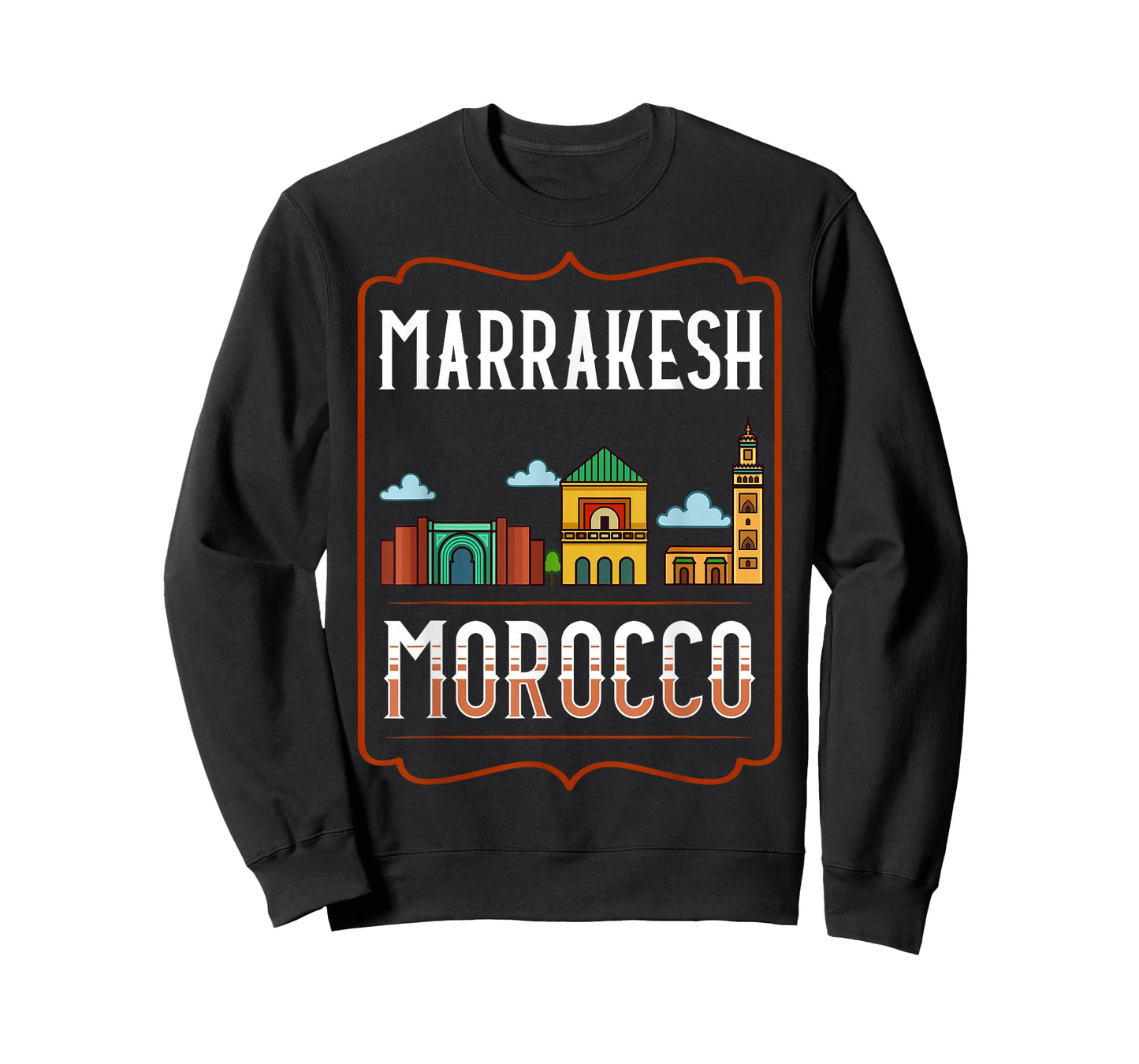 Marrakesh Morocco City Skyline Map Travel T-Shirt