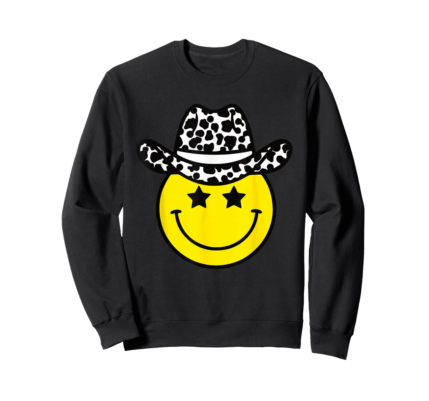 Cute Western Country Cowgirl hat Star Yellow Smile Face Girl T-Shirt