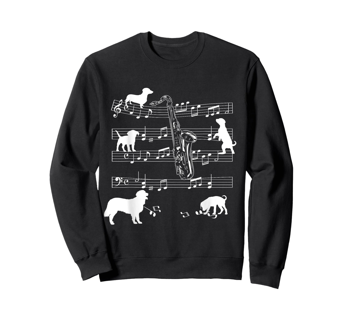 Saxophone Player Dog for Saxophonist Dogs and Saxophone Men Women Girls Kids T-Shirt