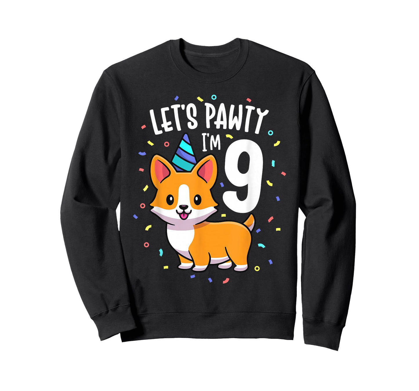 9 Years Old Corgi Dog Lover 9th Birthday Party Outfit Kid T-Shirt