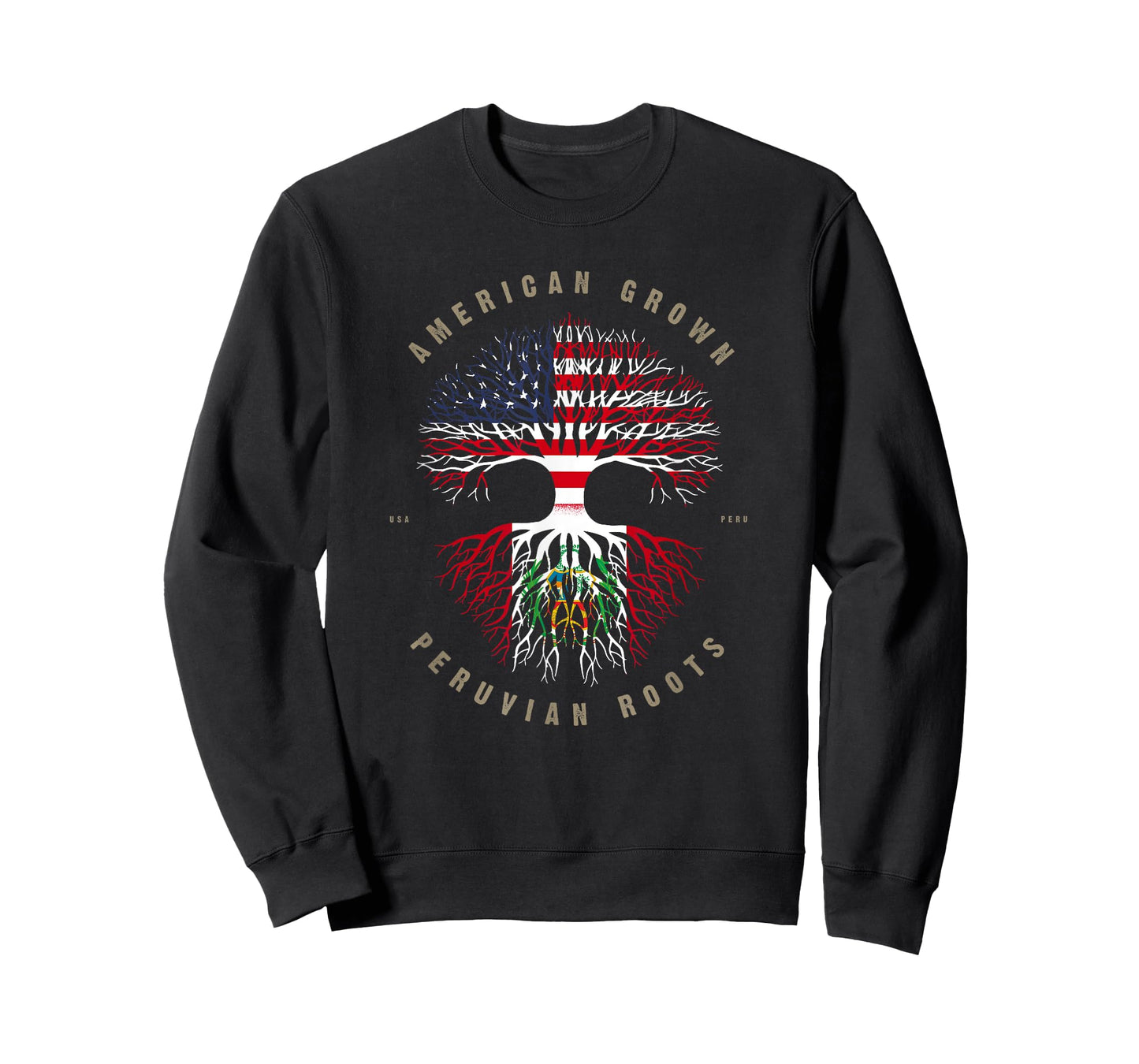 American Grown Peruvian Roots Peru Flag T-Shirt