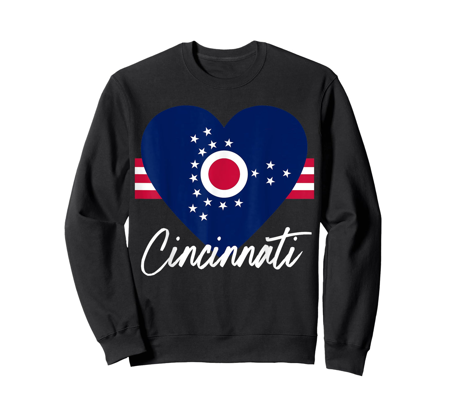 I Love Cincinnati Ohio OH Flag Heart T-Shirt