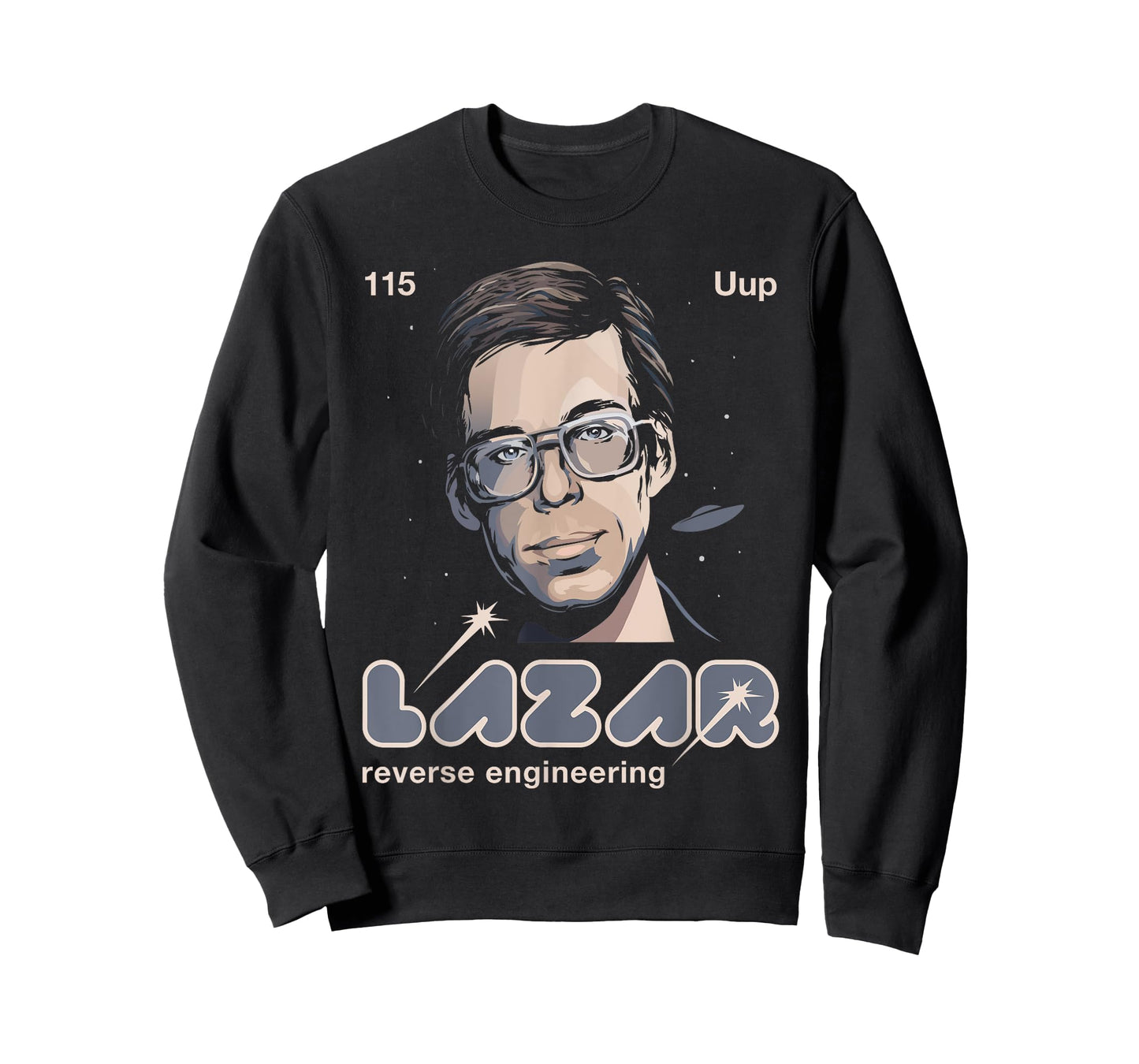 Bob Lazar Reverse Engineering Area 51 T-Shirt - Men's Classic Fit Blue Crew Neck Short Sleeve T-Shirt - Small