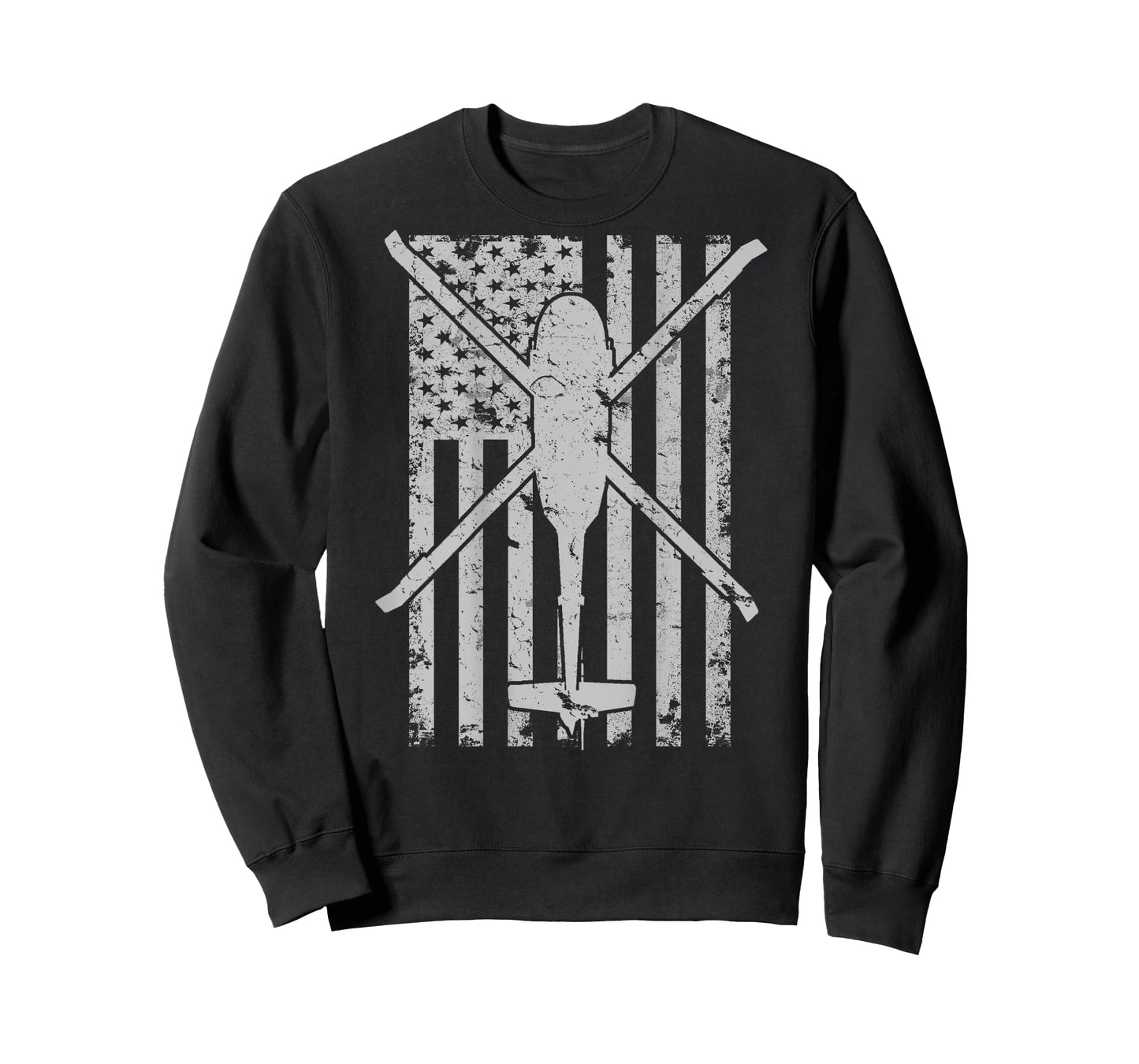 UH-60 Black Hawk Military Helicopter Vintage Flag BACK PRINT T-Shirt
