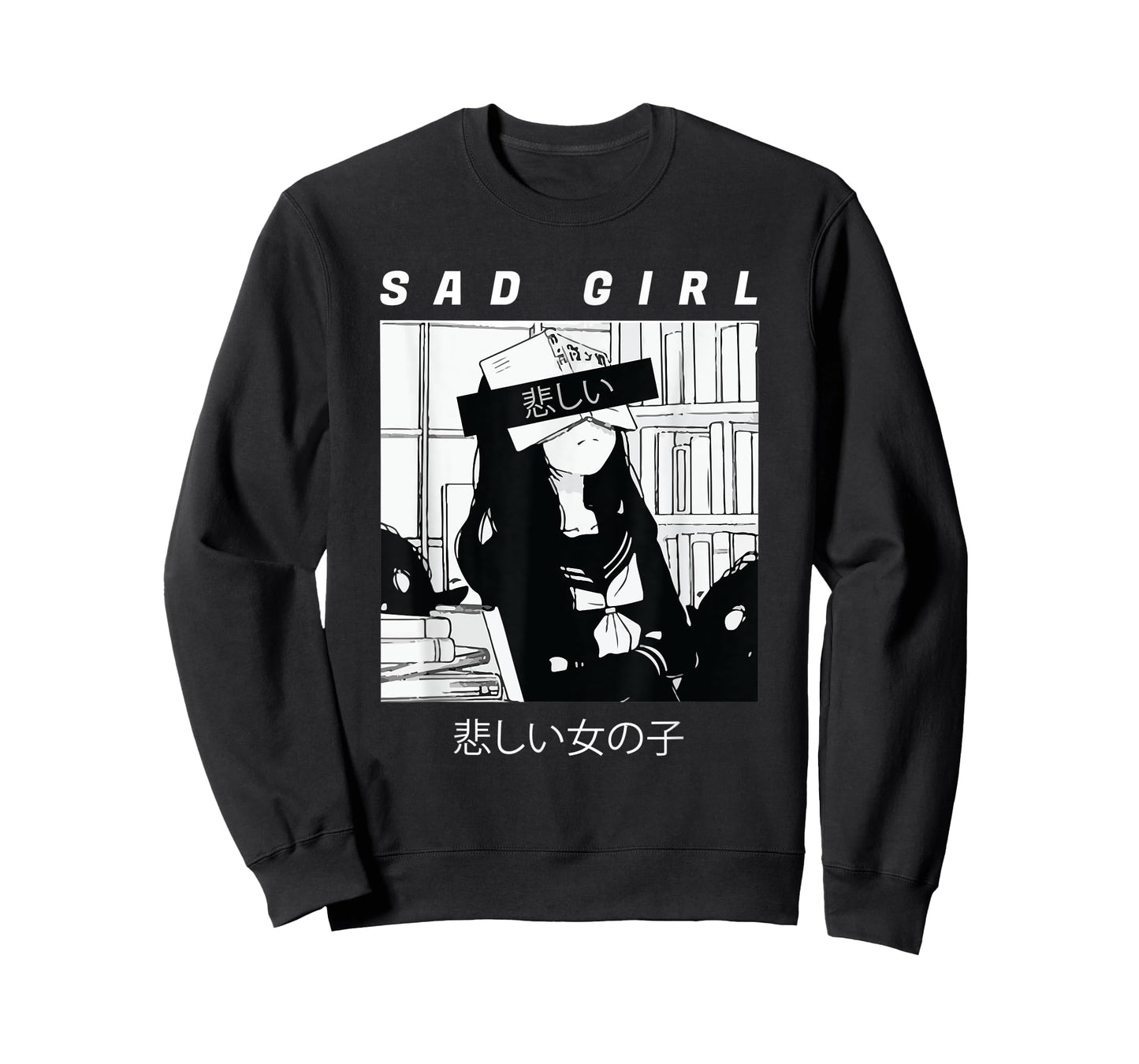 Sad Anime Girl Japanese Babe Otaku Cool Gift T-Shirt