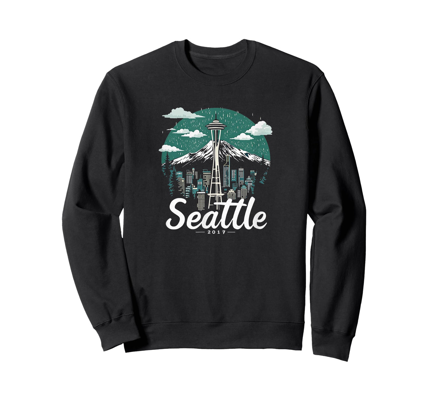 Seattle Skyline Vintage Seattle Washington Cityscape T-Shirt