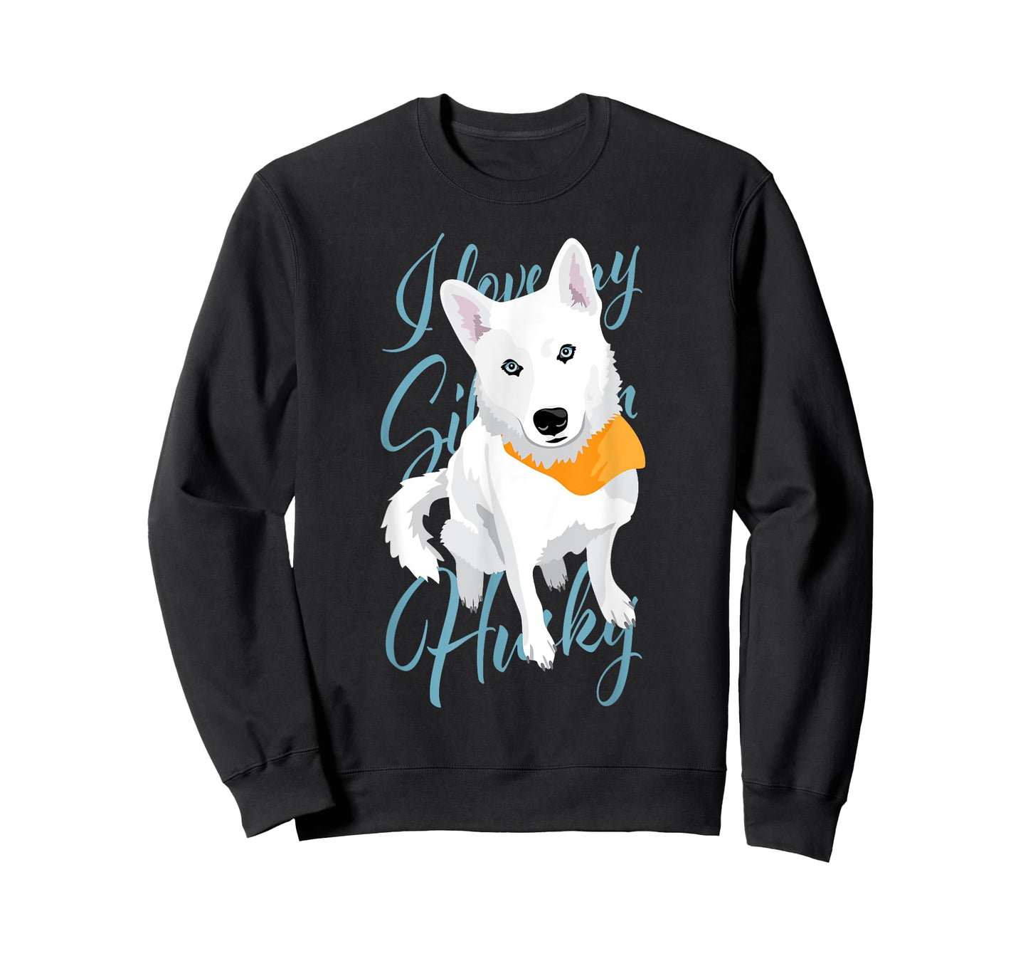 Claras White Husky Tees Unisex Adults Siberian Husky Dog T-Shirt, Black, Short Sleeve, Small