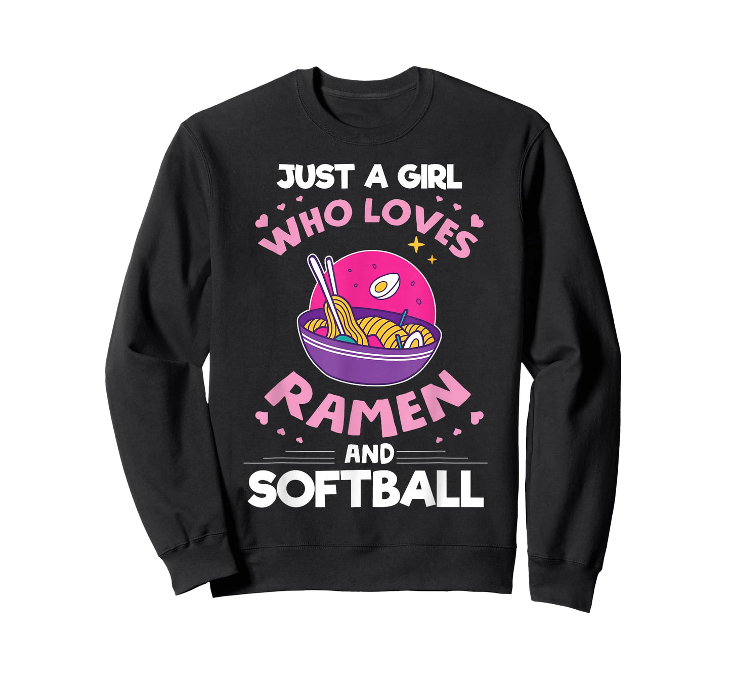 Girl who loves Ramen And Softball Anime gifts for teen girls T-Shirt