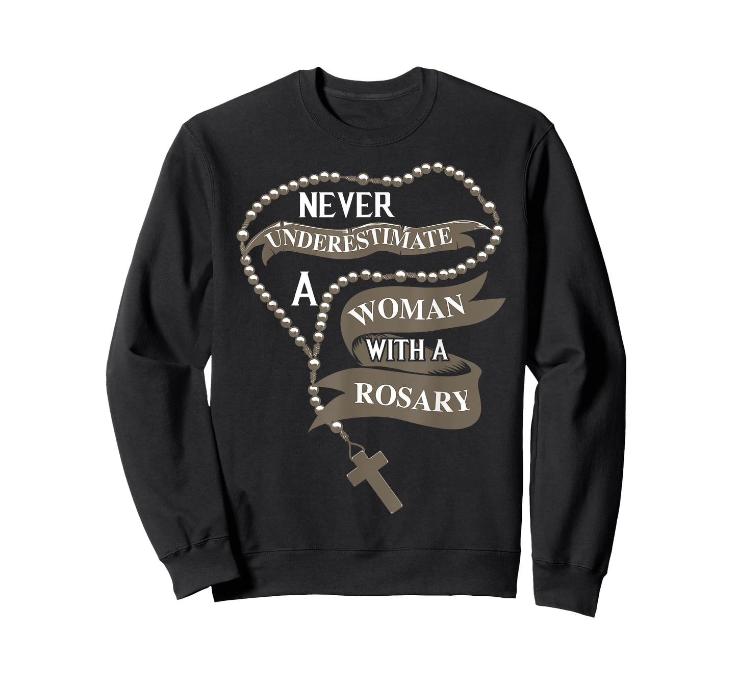 Cute Never Underestimate A Women With A Rosary Gift T-Shirt