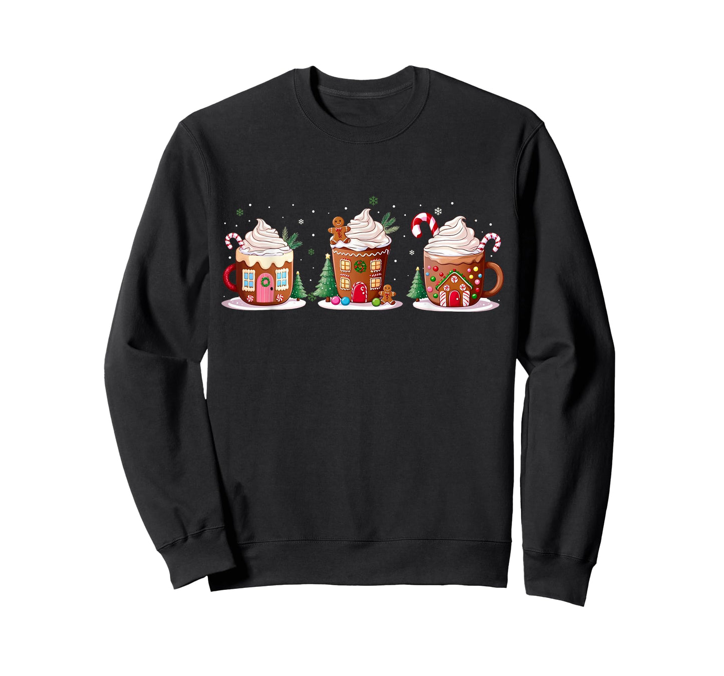 Coffee Christmas Gingerbread Cookie Women Latte Cozy Winter T-Shirt