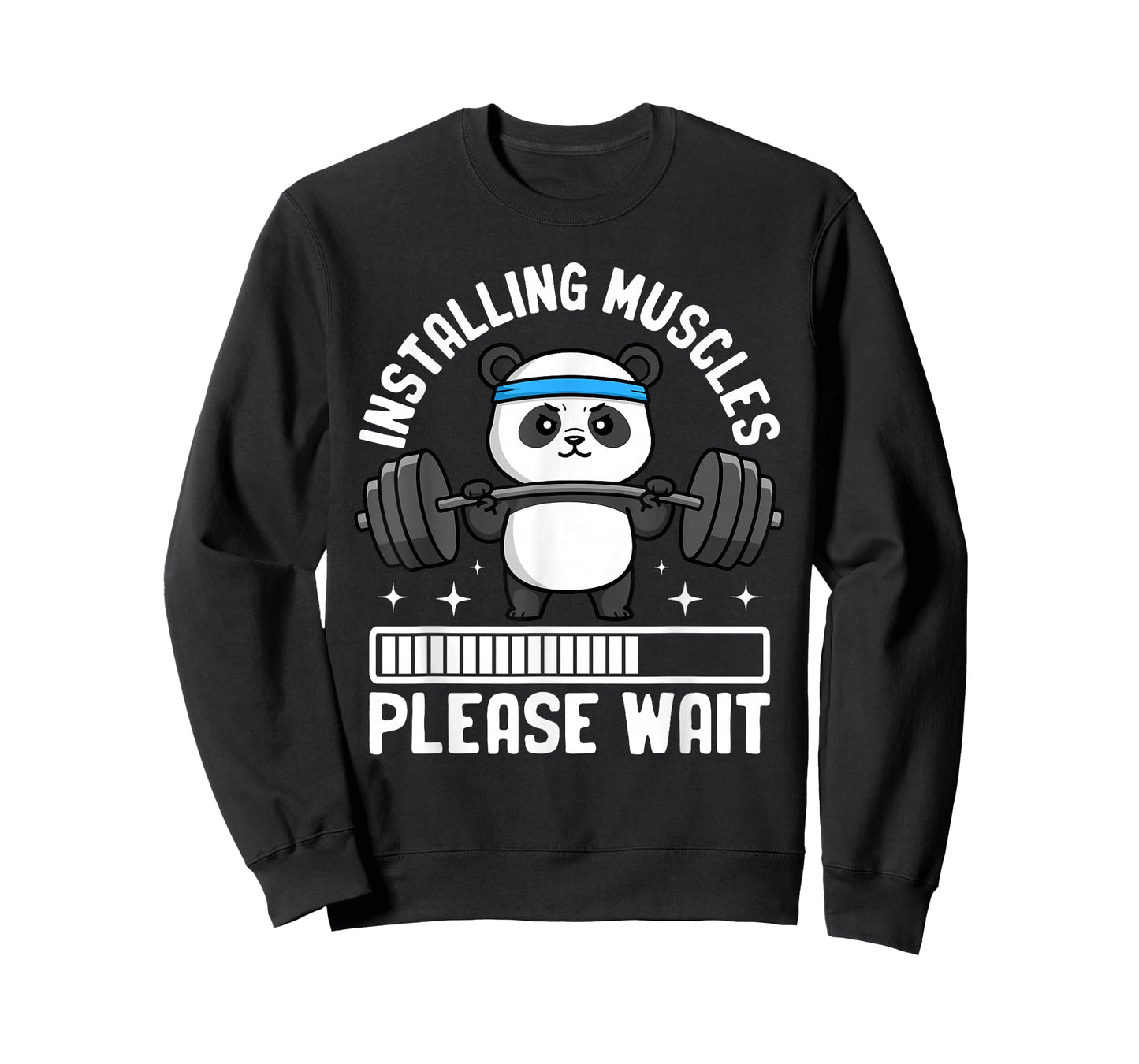 Installing Muscles Please Wait Panda Gym T-Shirt