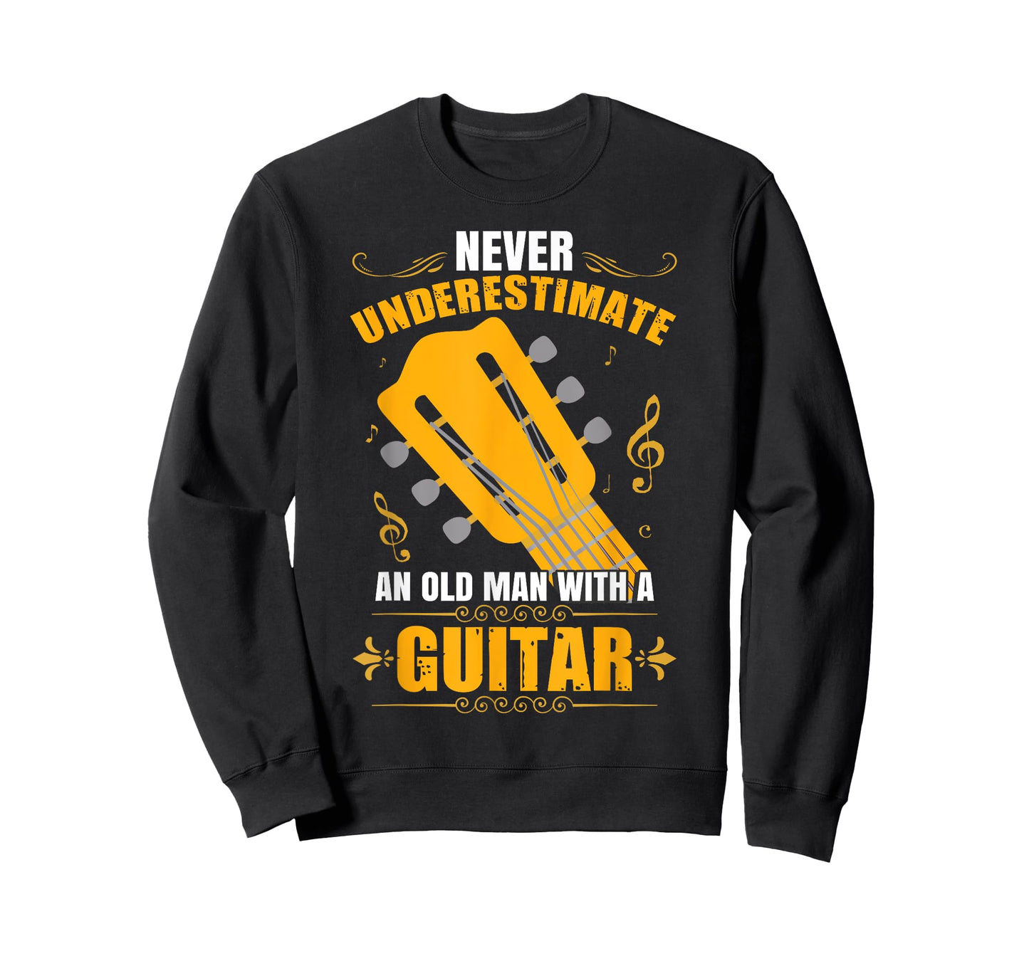 Never Underestimate An Old Man With A Guitar T-Shirt