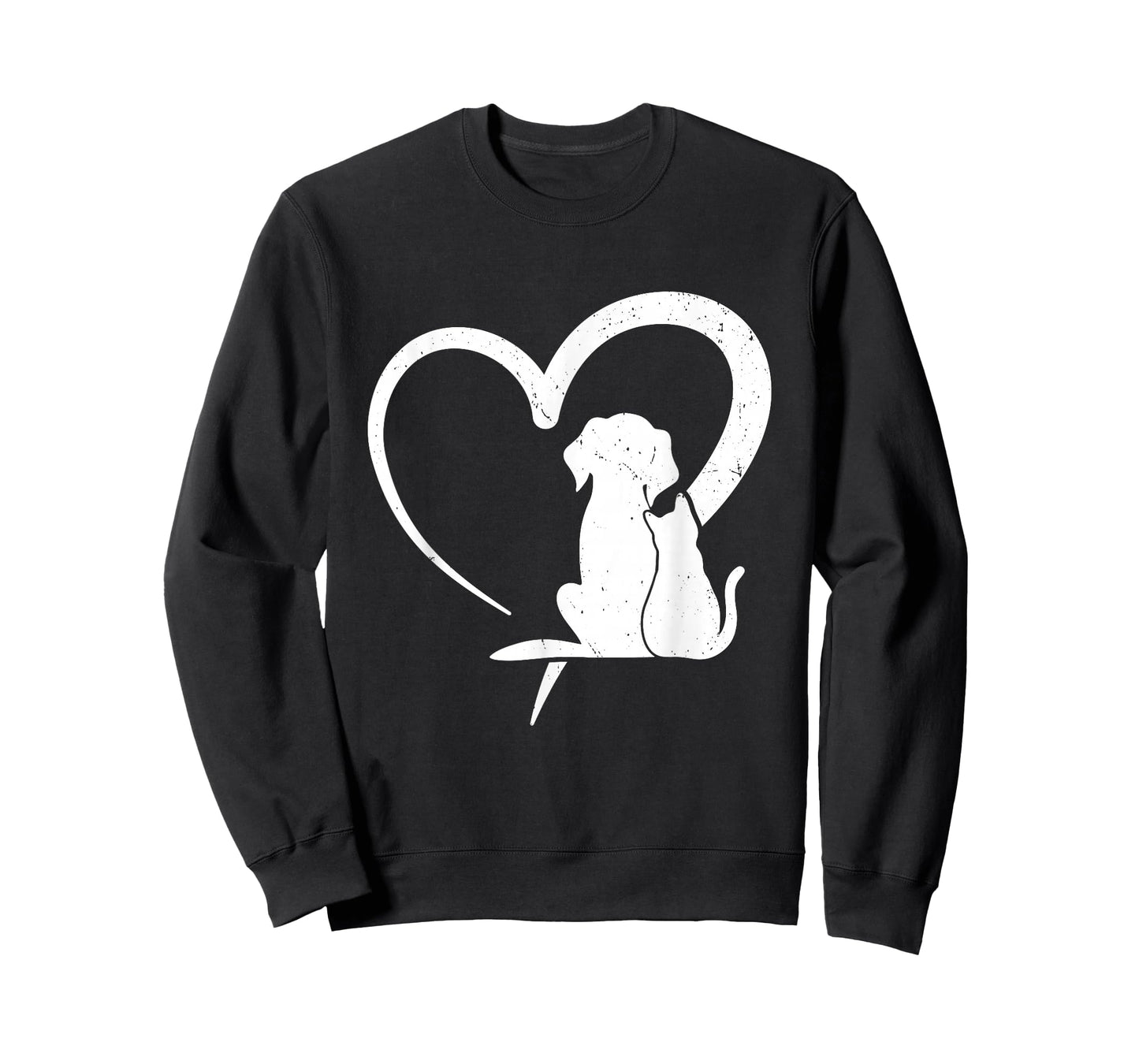 Dog Puppy and Baby Cat Heart for Pets Animal Lover Men Women T-Shirt
