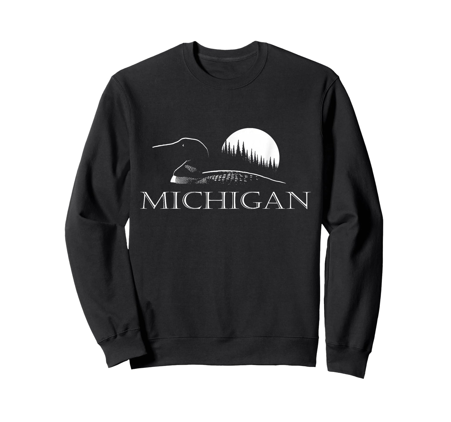 Michigan - Loon and Trees in Moonlight T-Shirt