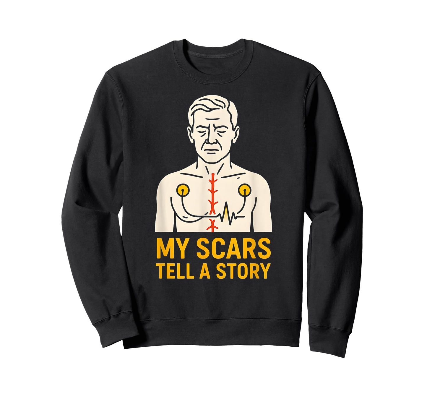 Heart Surgery Patient My Scars Tell A Story Cool Mens T-Shirt