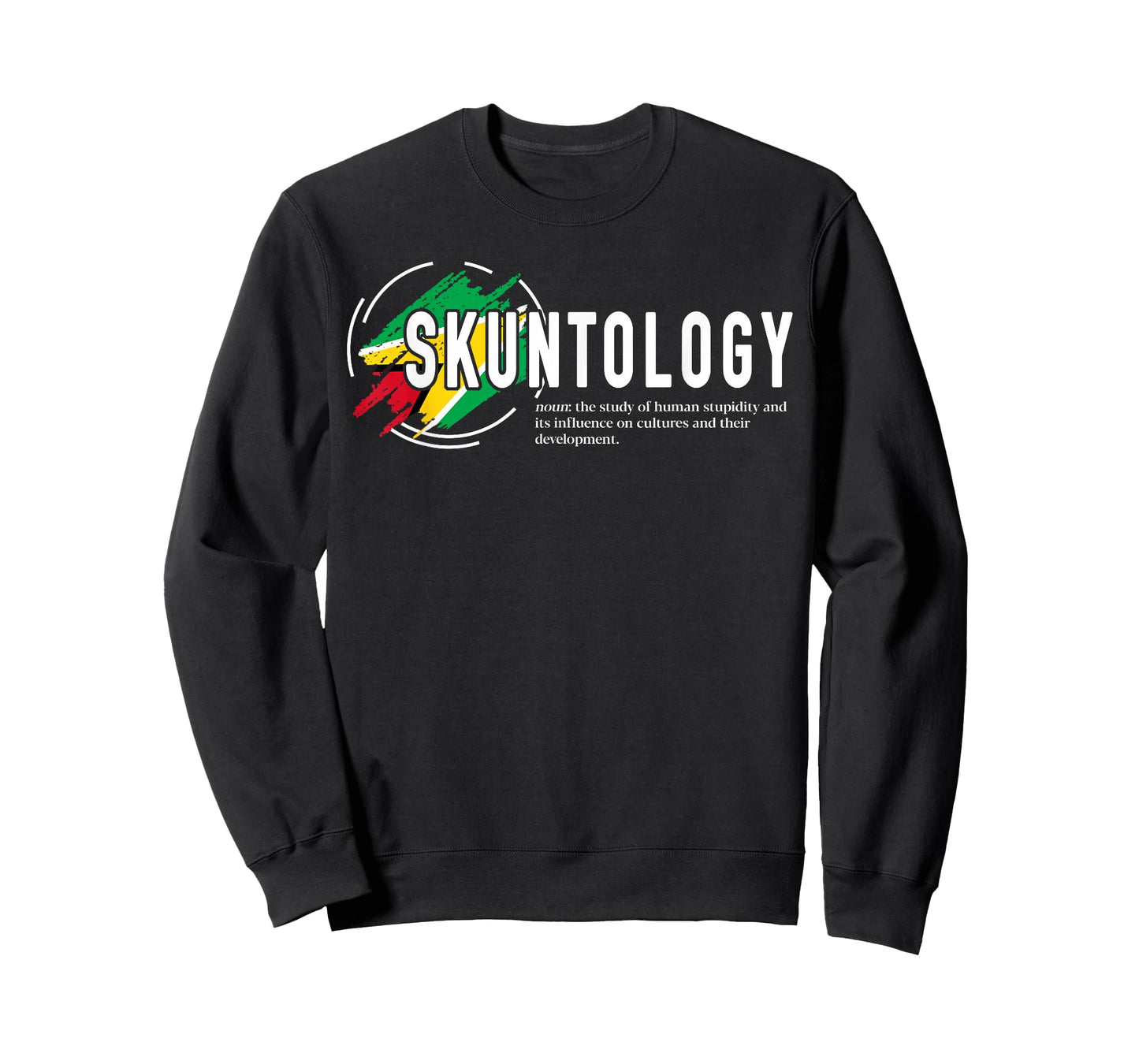Skuntology meaning with Guyana Flag Funny Patriotic T-Shirt