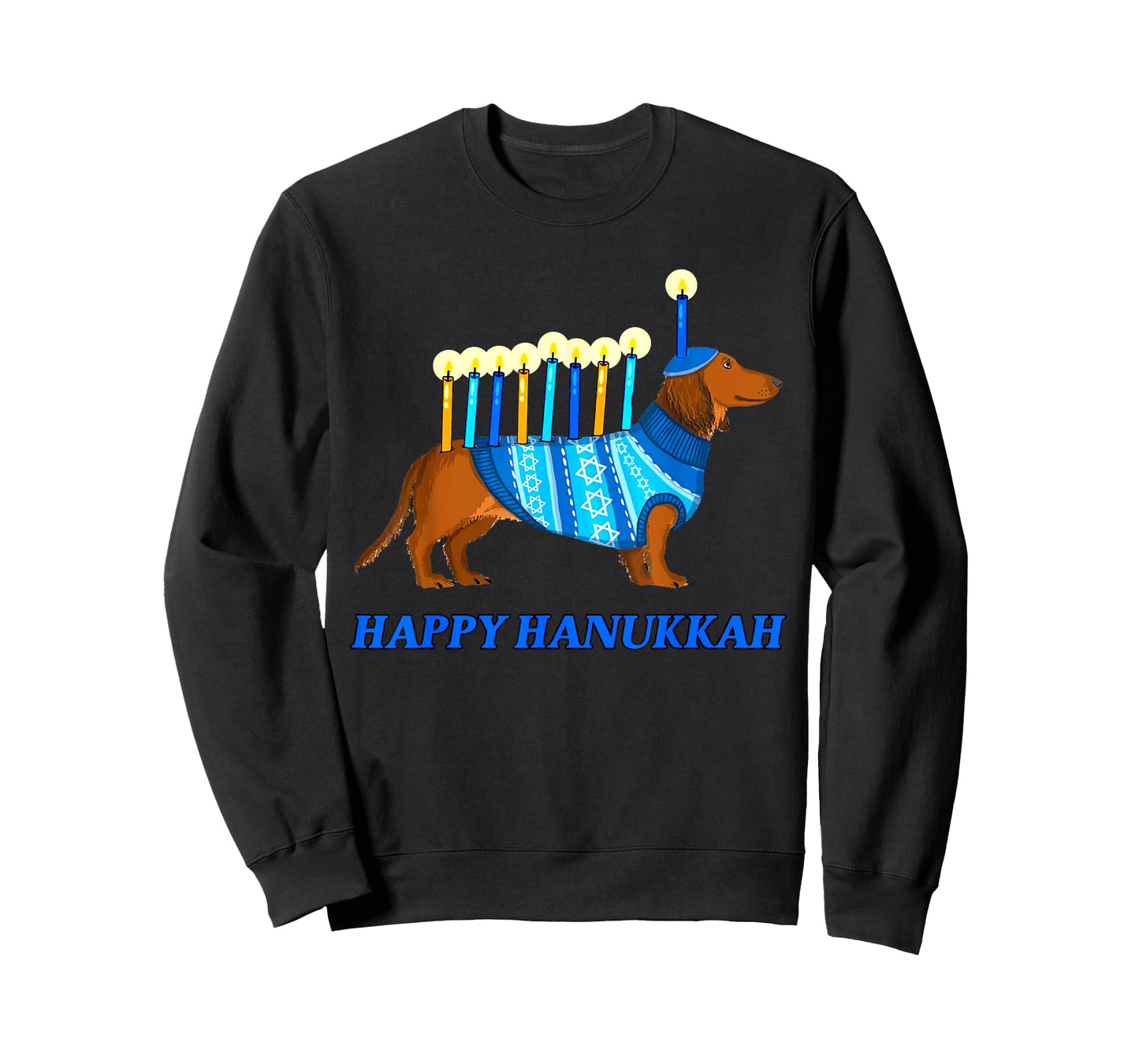 Weiner Dog Menorah Happy Hanukkah Weiner Dog Menorah T-Shirt