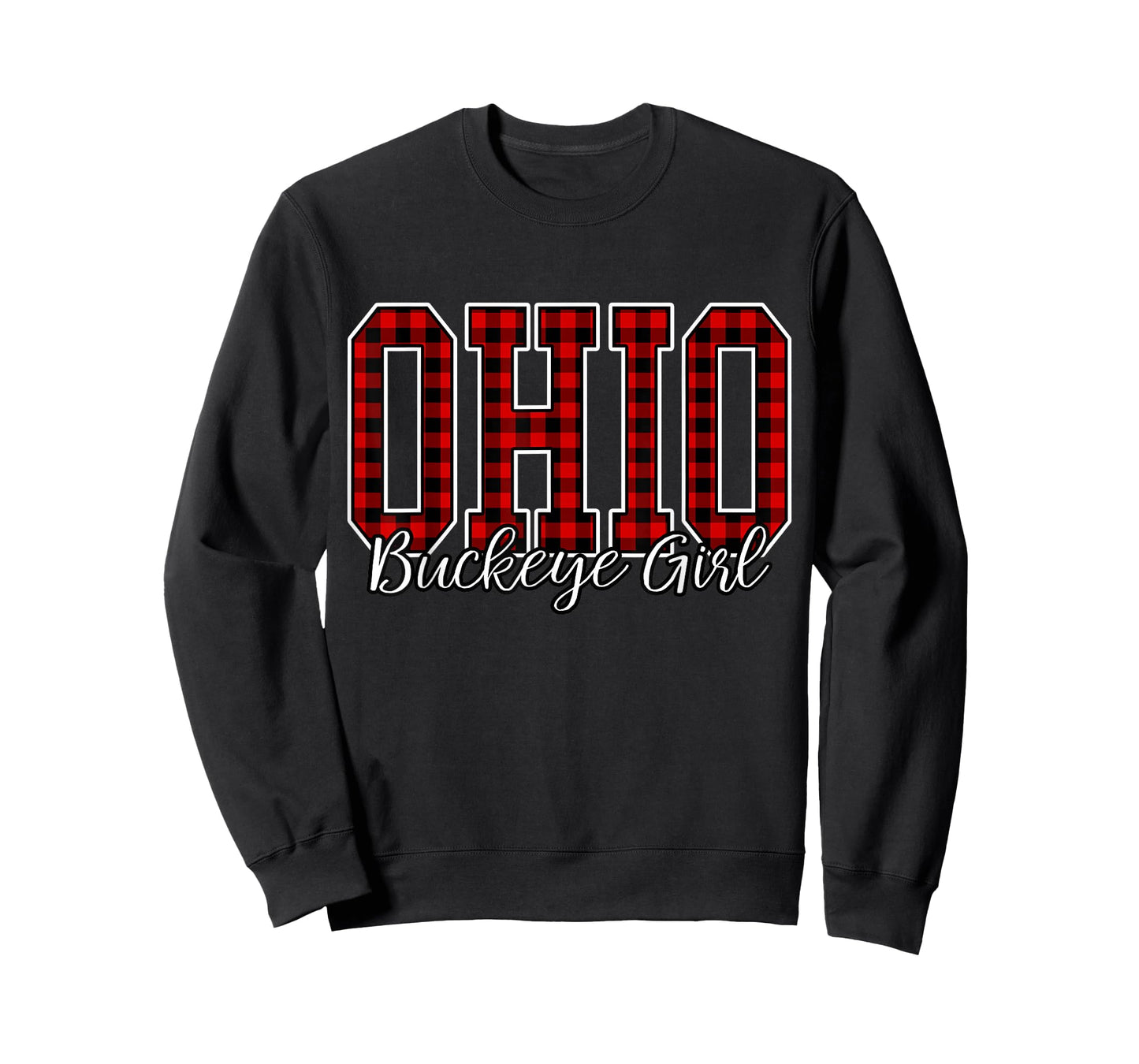 Buffalo Plaid Buckeye Girl Ohio Home Buckeye State T-Shirt