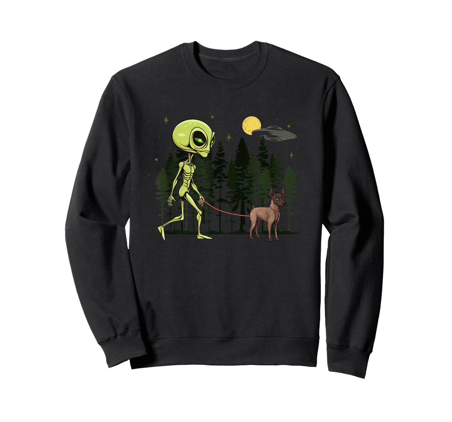 Funny Xoloitzcuintli Xolo Alien Walking UFO Pet Dog Mom Dad T-Shirt