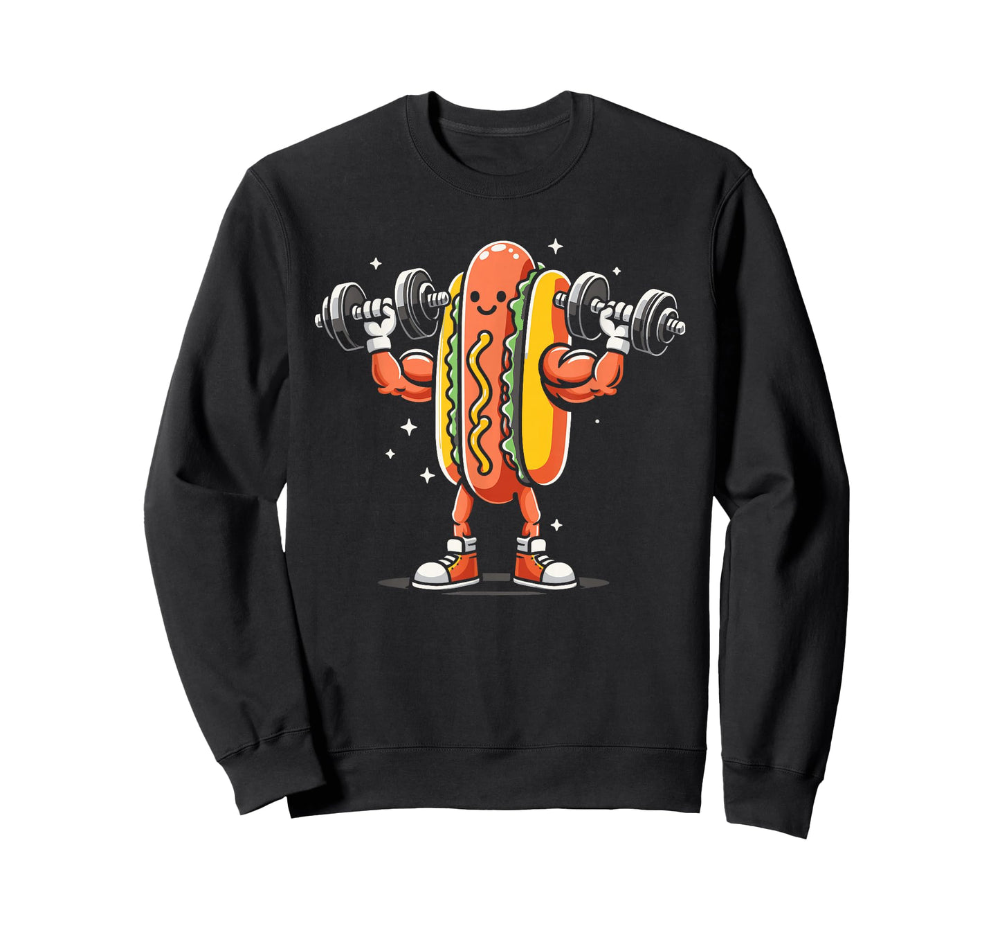 Hotdog Lifting Weights Funny Bodybuilding Weightlifting T-Shirt