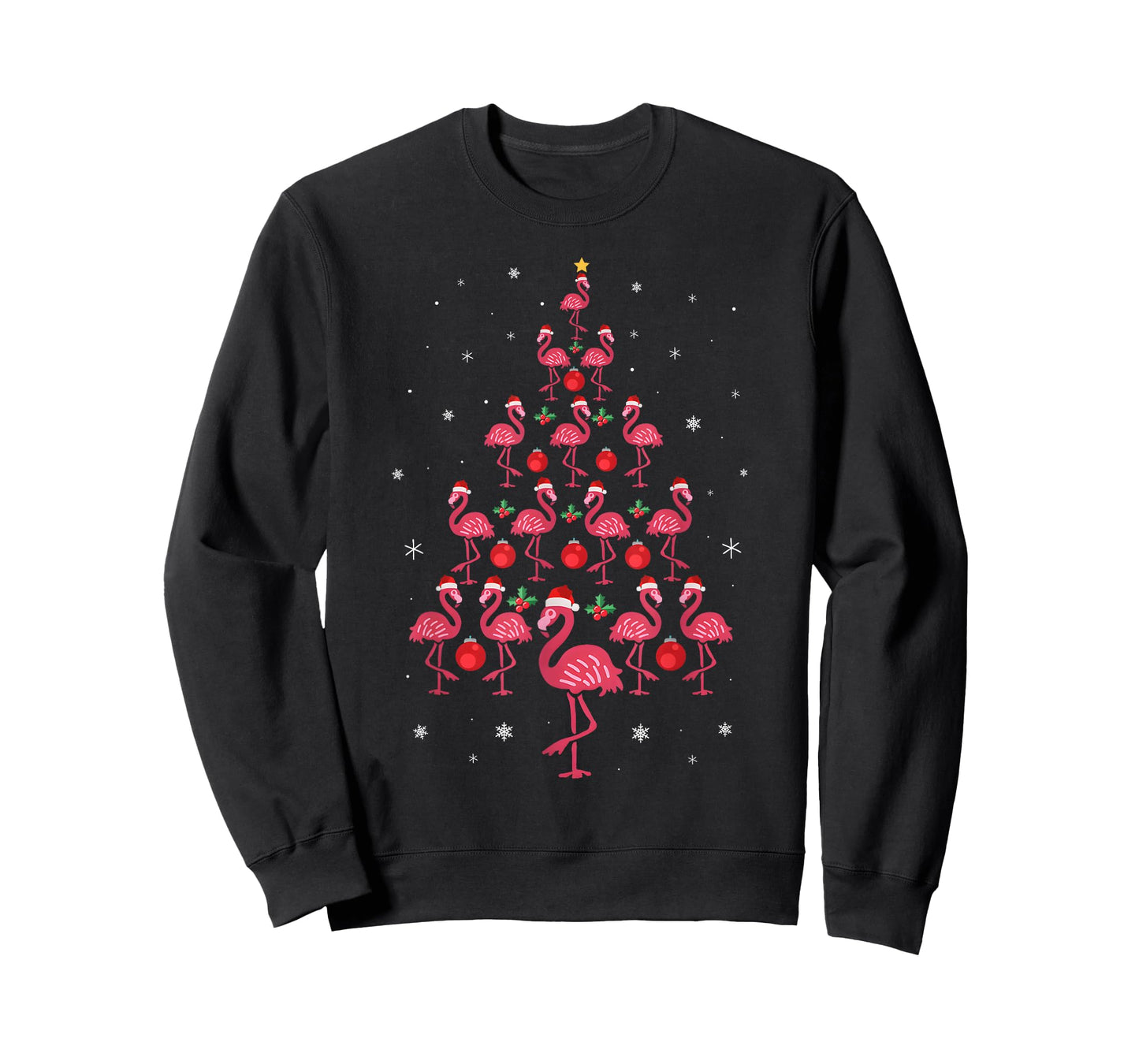 Pink Flamingo Christmas Tree Cute Flamingos Xmas Holiday T-Shirt