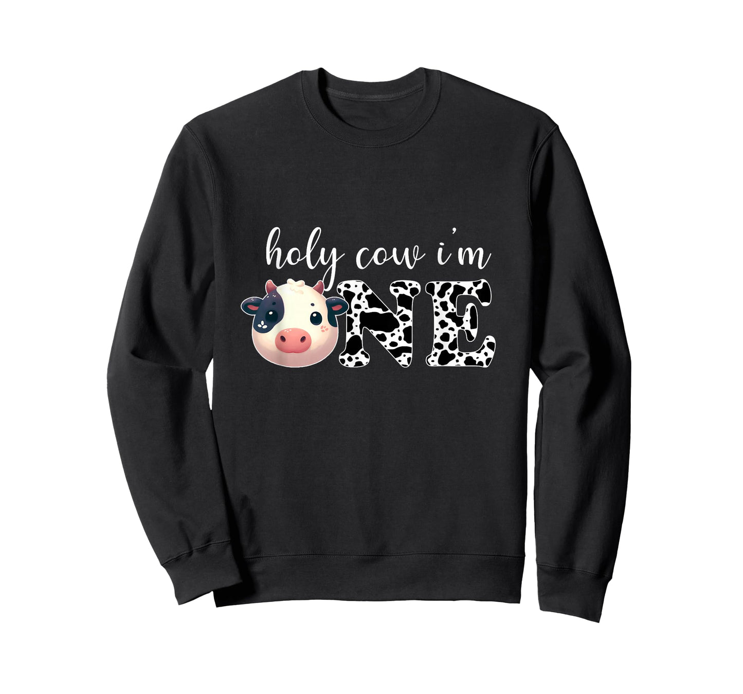 Holy Cow I'm One Cute Dairy Cow Farm Animal 1st Birthday T-Shirt