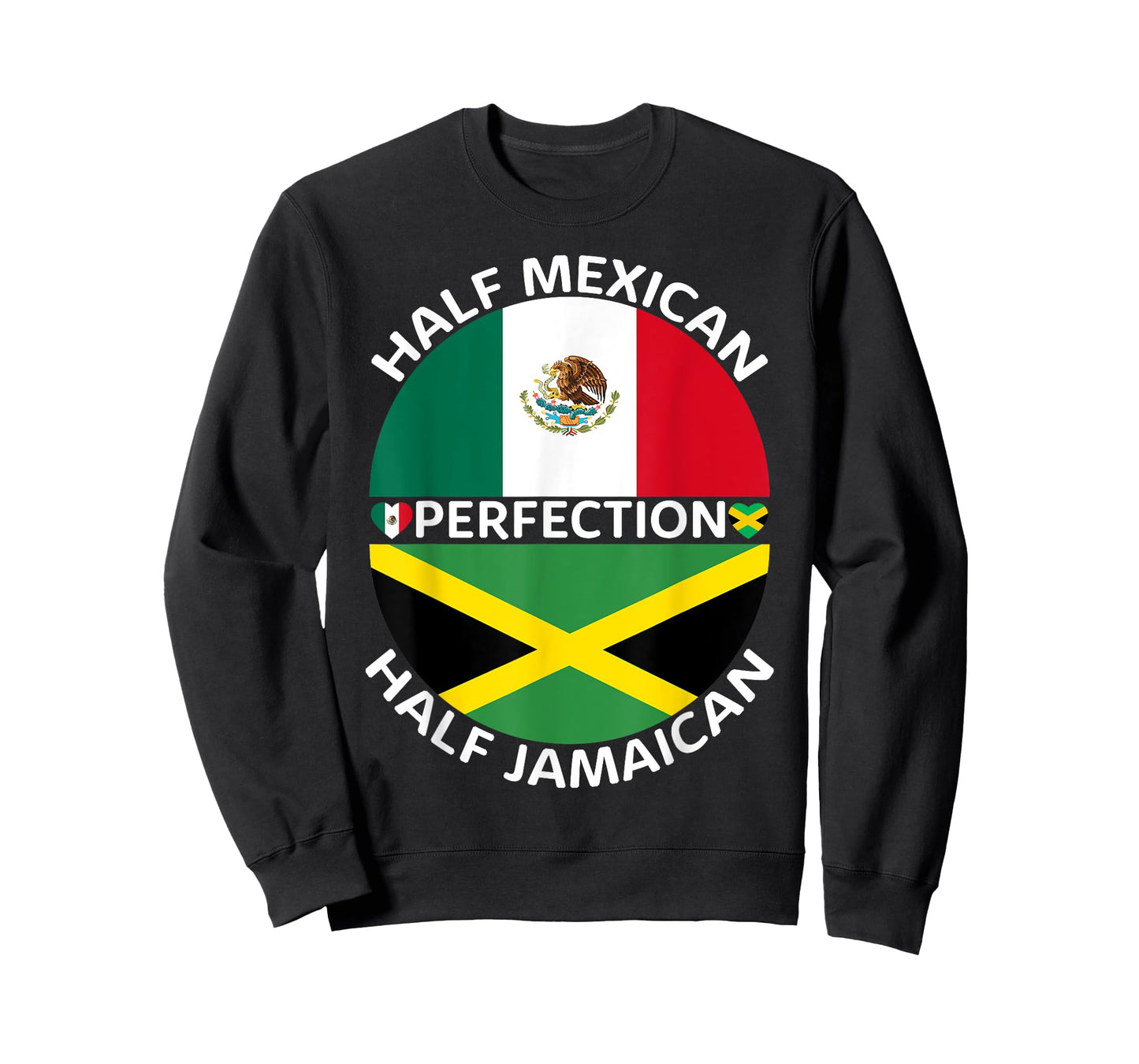 Half Mexican Half Jamaican Mexico Jamaica Flag Men Women T-Shirt
