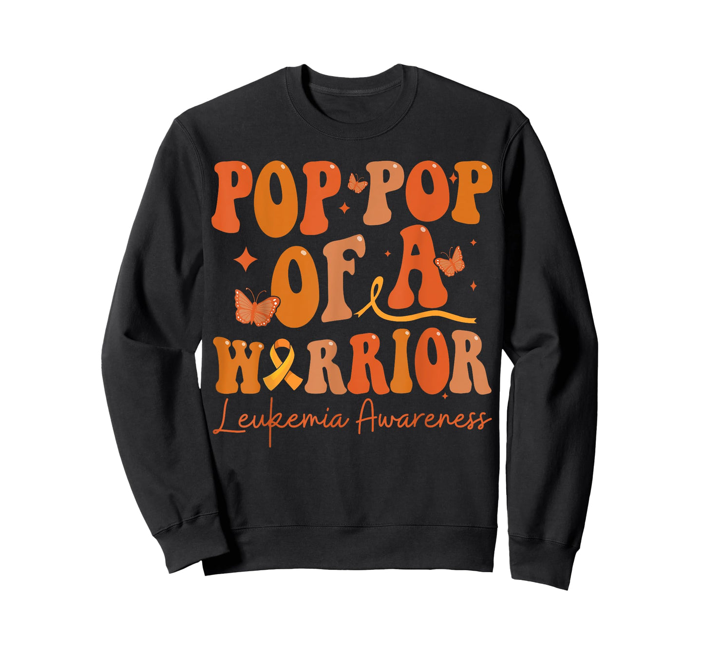 Pop Pop Of A Warrior Leukemia Awareness Family Matching T-Shirt