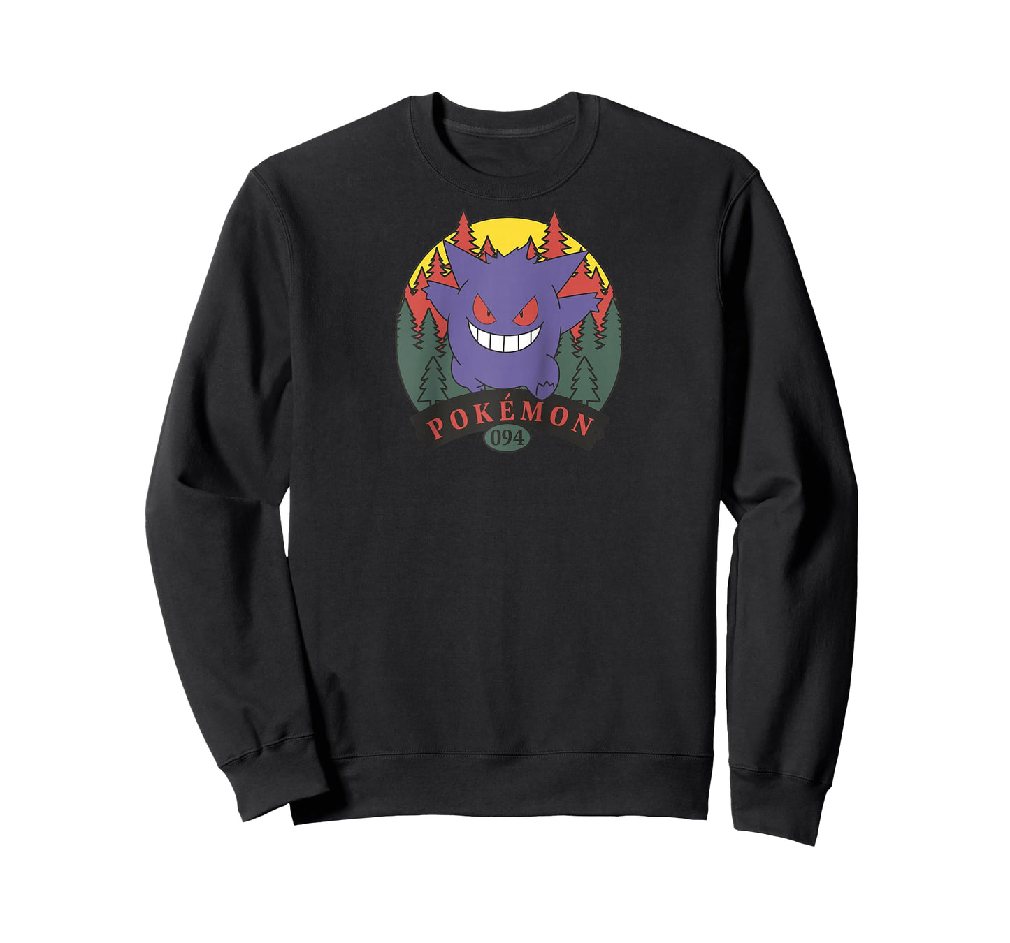 Pokémon 094 Gengar Outdoor Adventure Forest Park Badge Raglan Baseball Tee