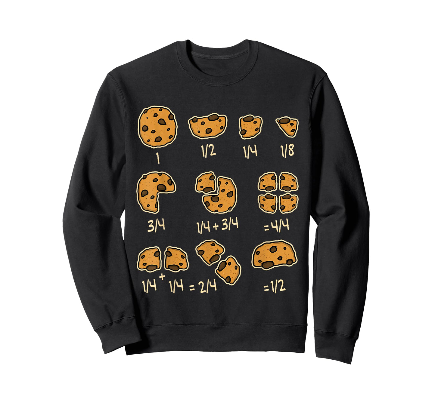Chocolate Cookie Quick Math Fraction Math Teachers T-Shirt for Men Women Girls Kids