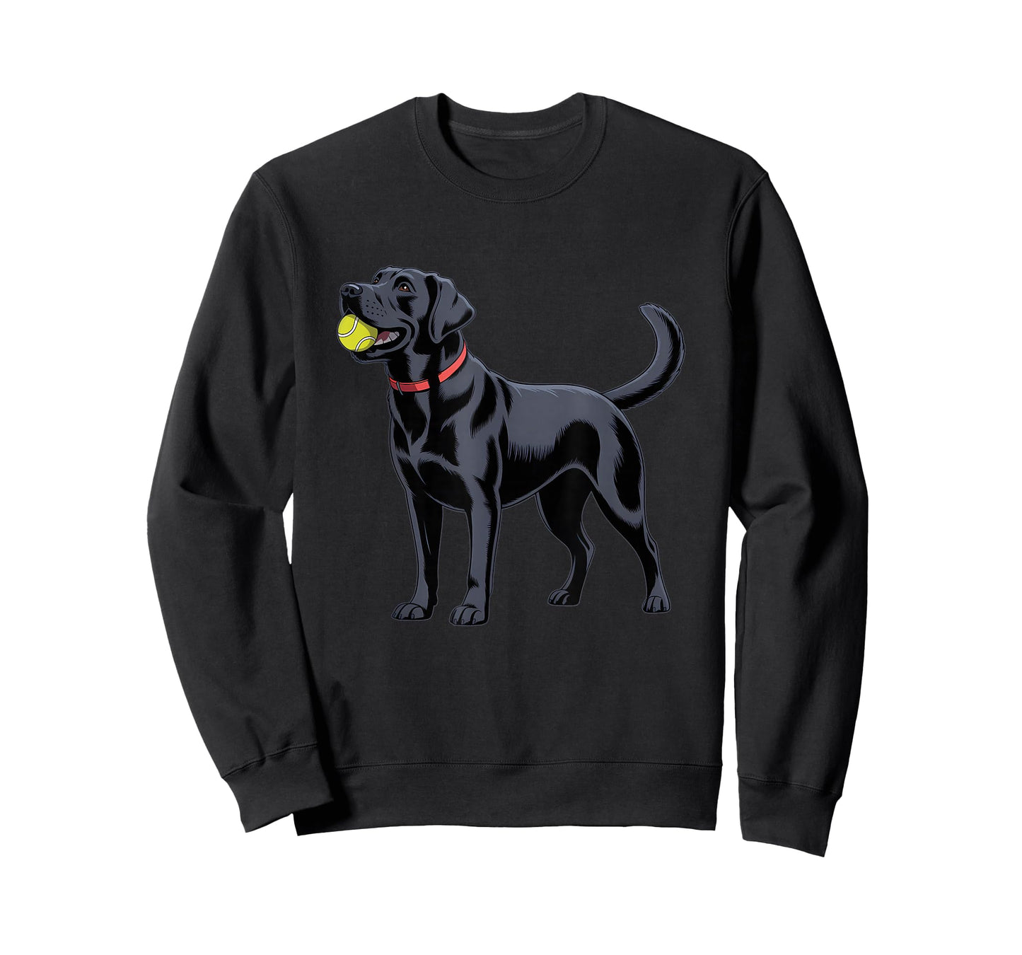 Black Labrador Retriever Black Lab Dog Fetch Tennis Ball T-Shirt