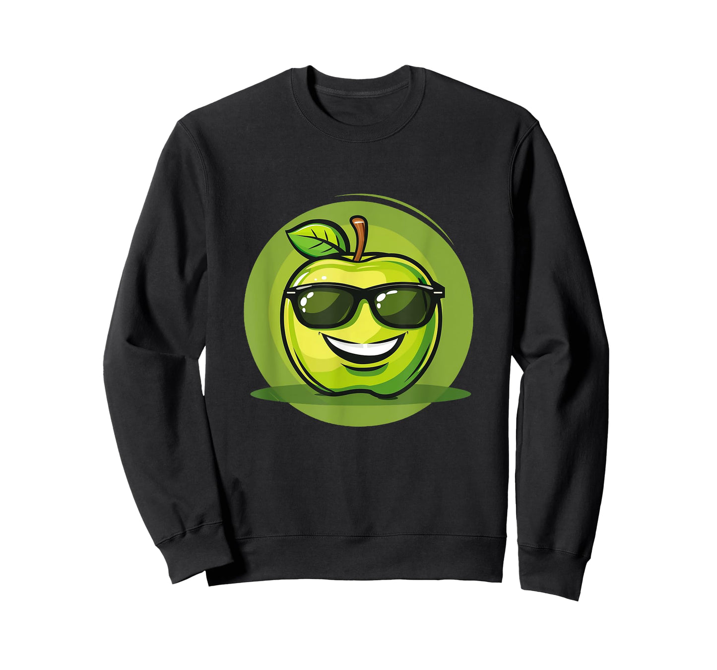 Green Apple with big Smile and Cool Sunglasses Costume T-Shirt