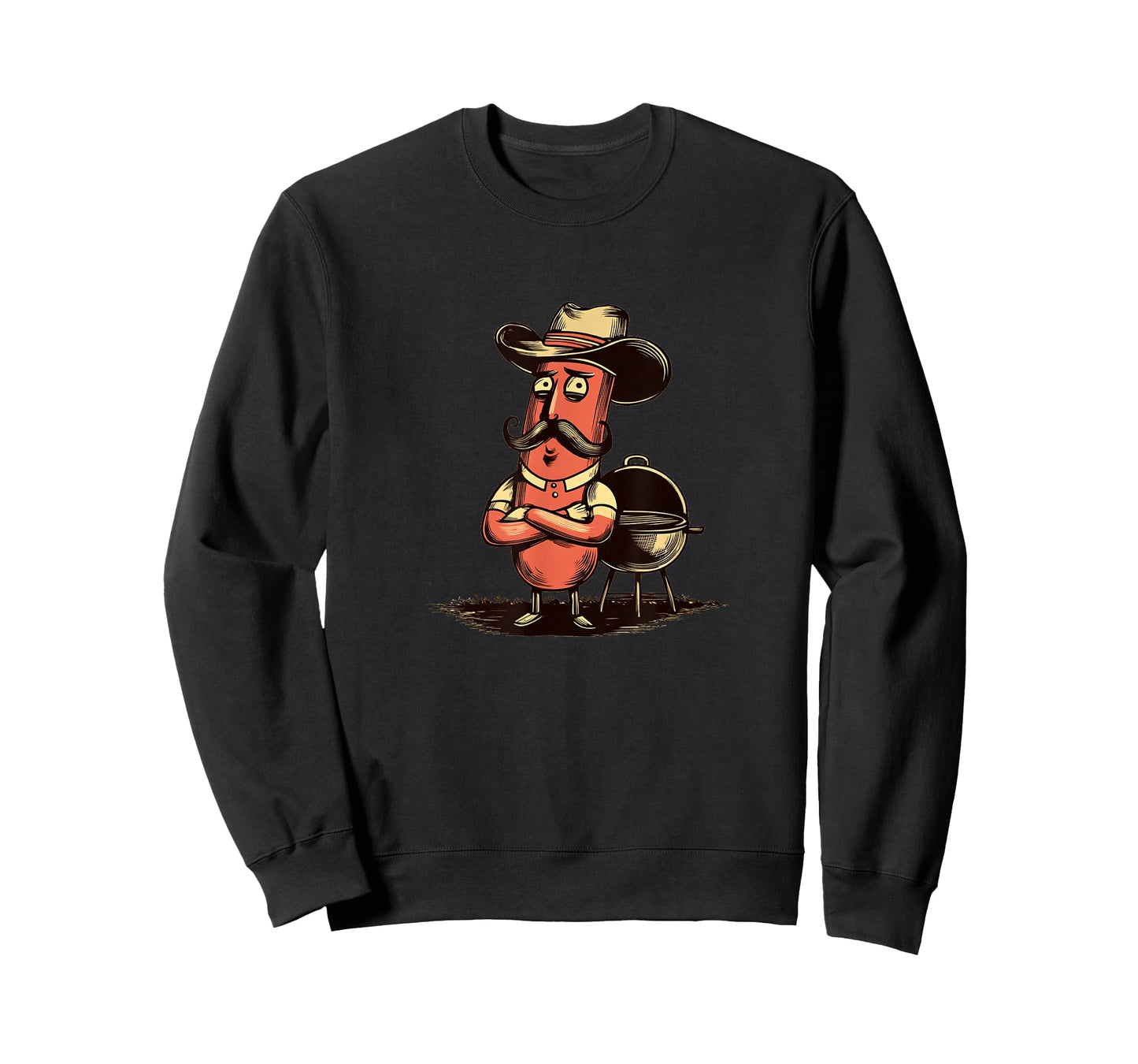 Cool Looking Weenie Hotdog with Hat and Beard for BBQ Lovers T-Shirt