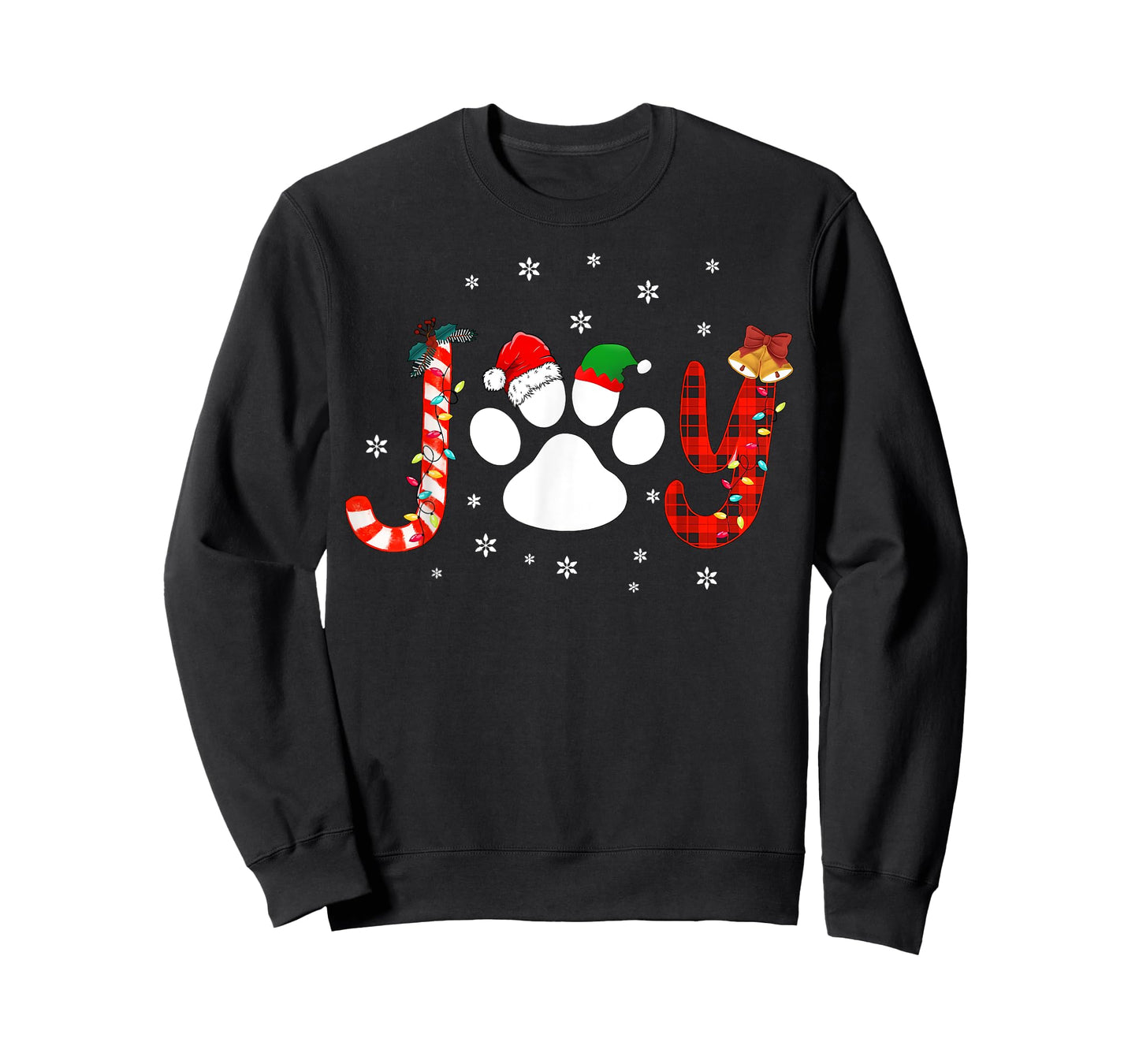 Christmas Santa Paw Joy Buffalo Red Plaid Dog Paw Print Xmas T-Shirt for Men Women