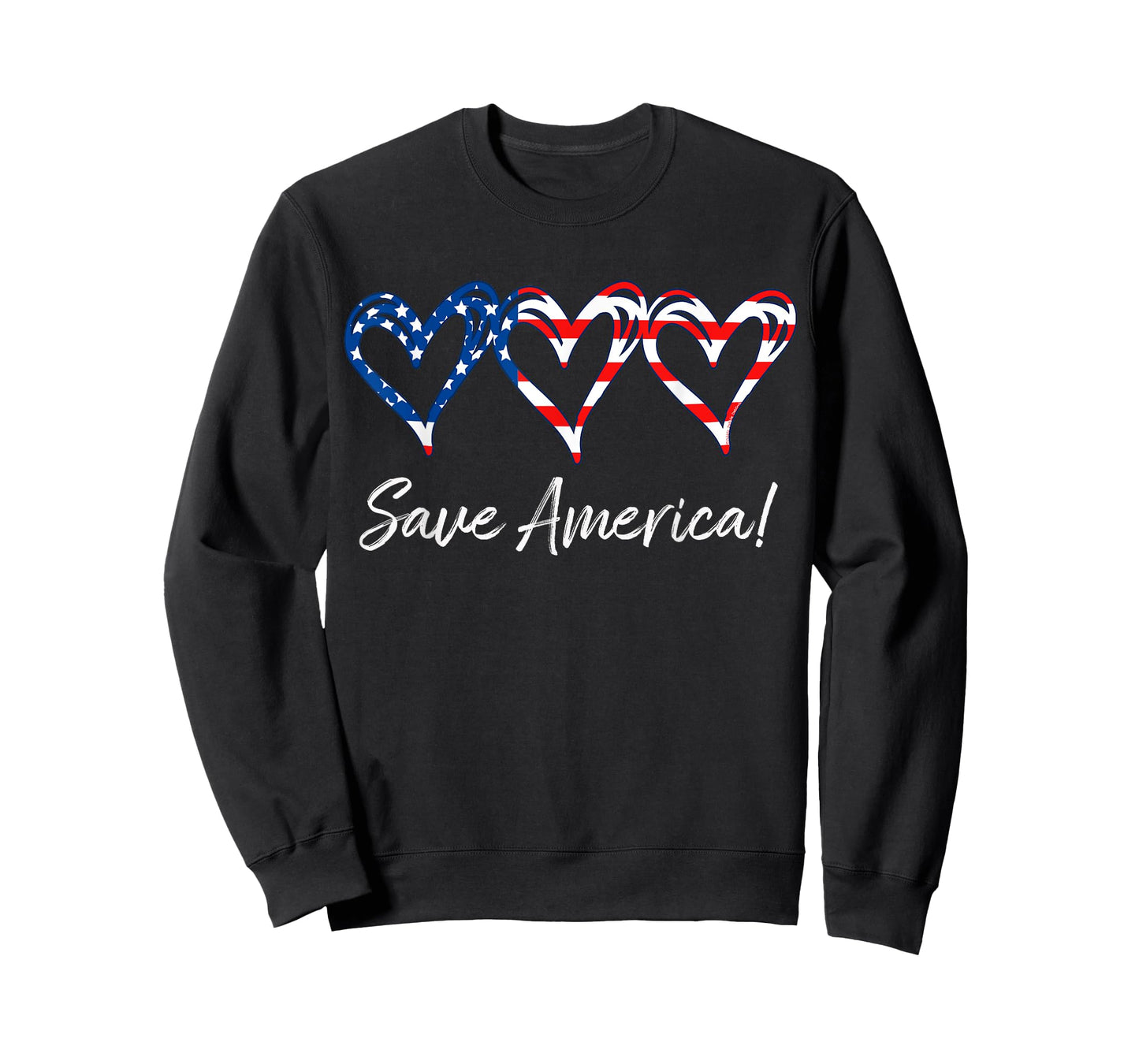 Three Hearts Flag | SAVE AMERICA | USA Conservative Patriot T-Shirt