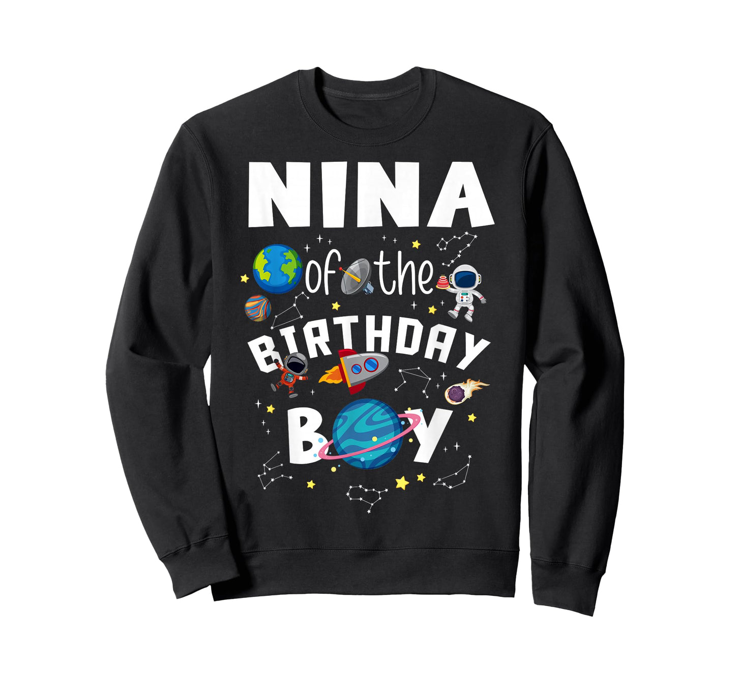 Birthday Boy Astronaut Party Look with Rocket and Stars for T-Shirt
