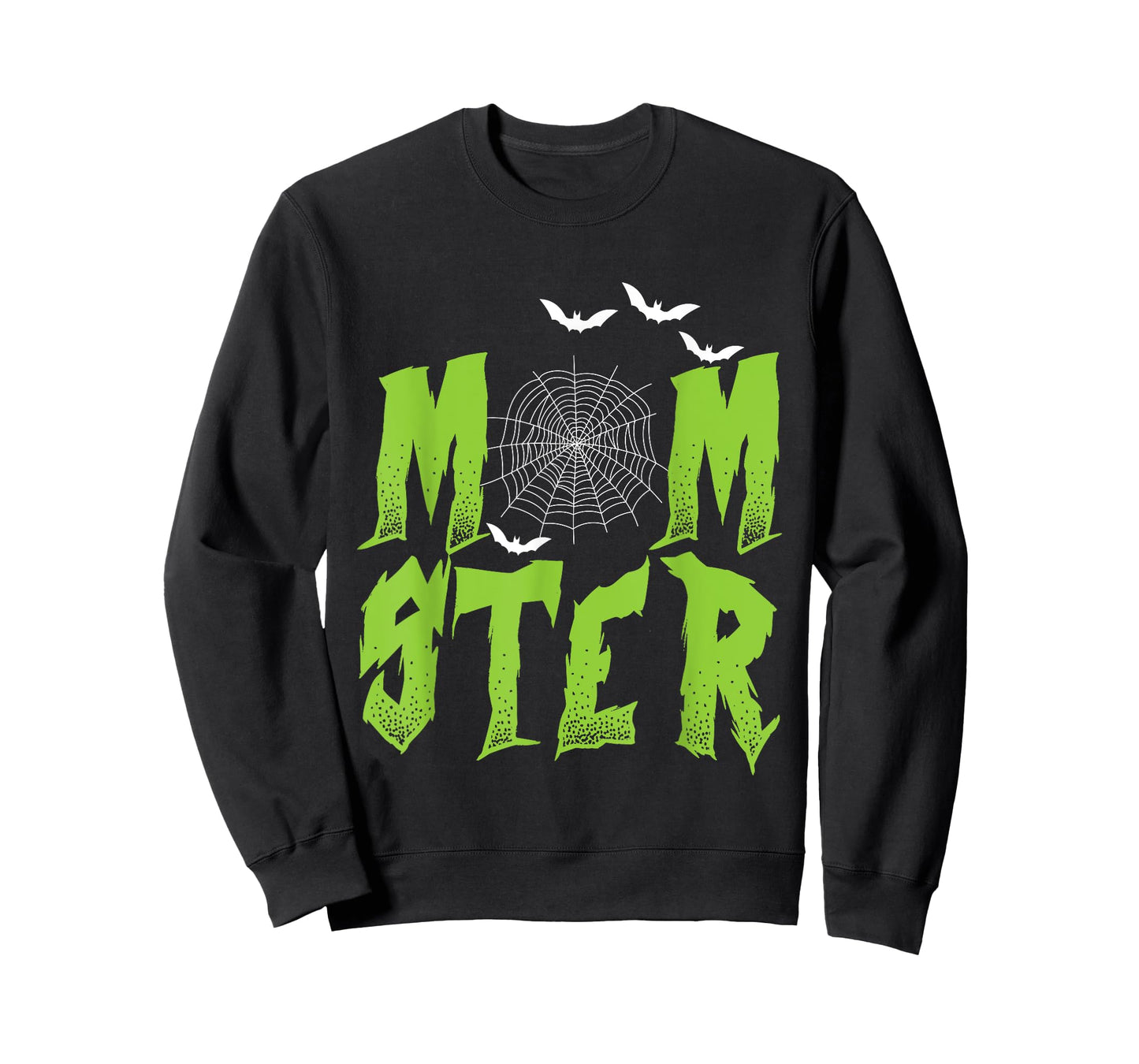 Halloween MOMster Bats Spider Web Mum Monster Mother Women T-Shirt