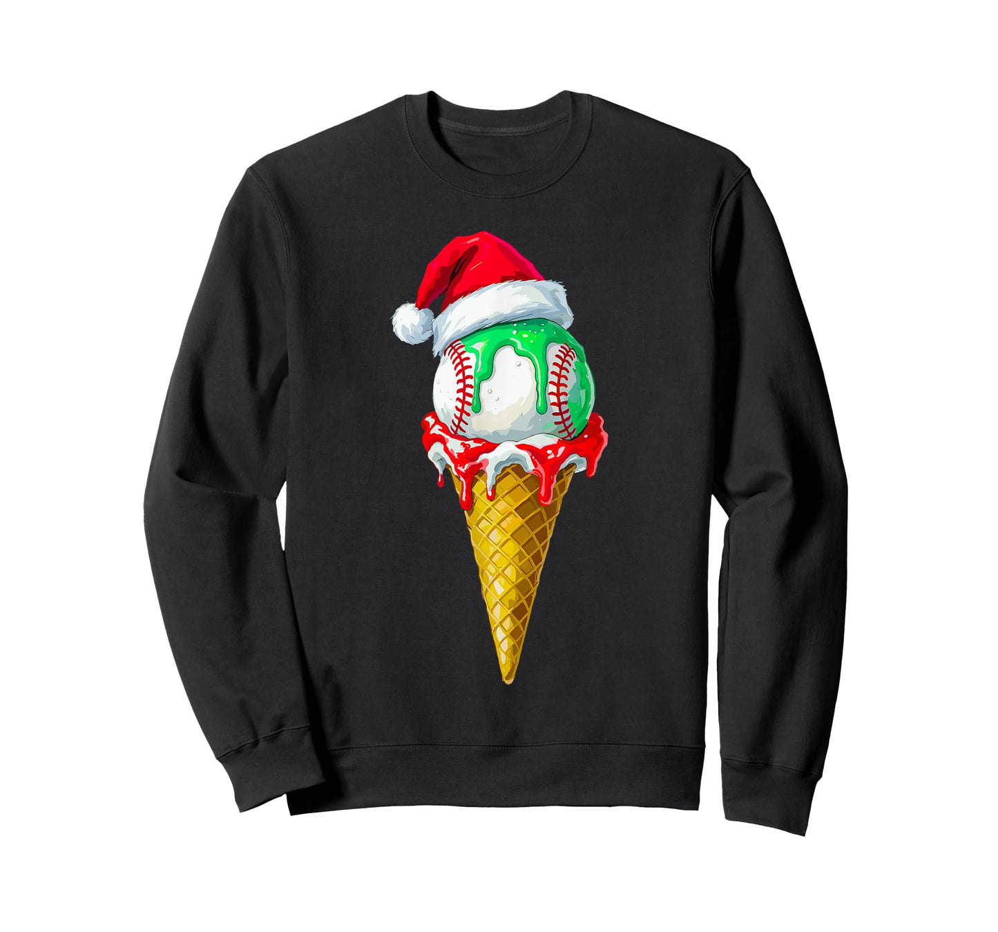 Ice Cream Drip Baseball Christmas Baseball Drip for Boys T-Shirt