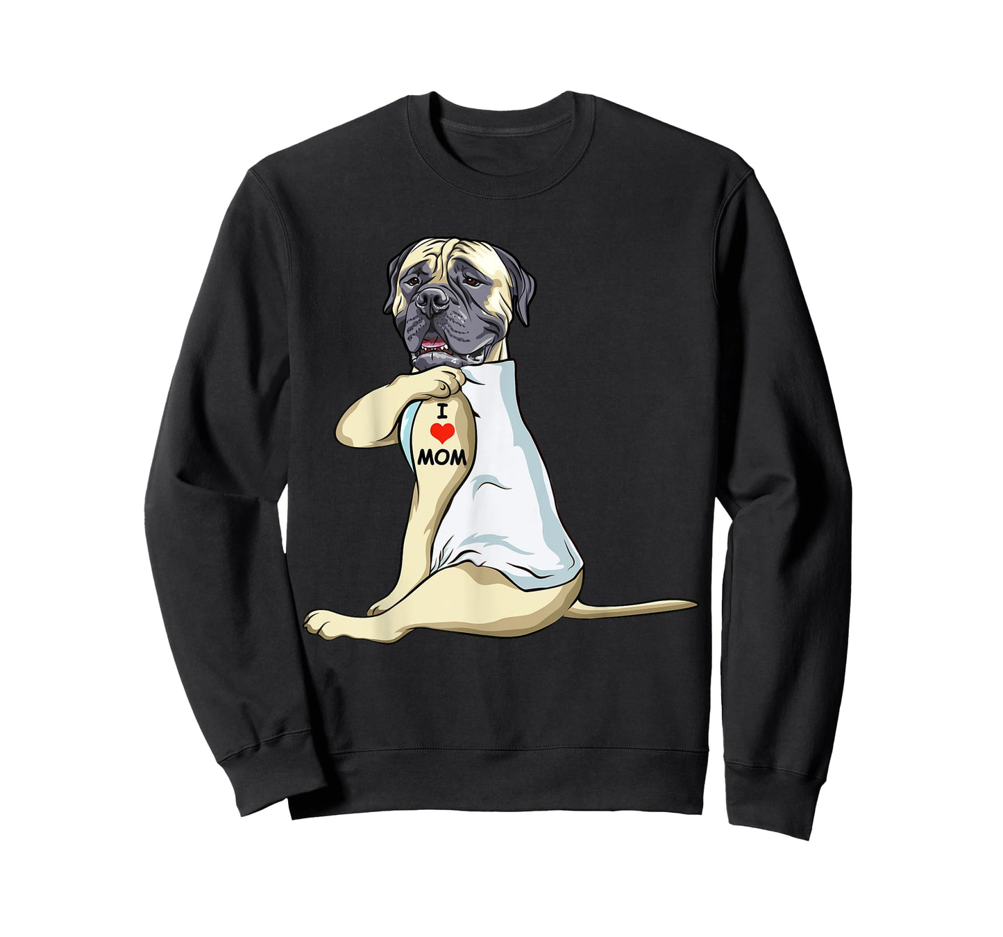 I Love Mom Tattoo English Mastiff Mom Dog Lover Women T-Shirt