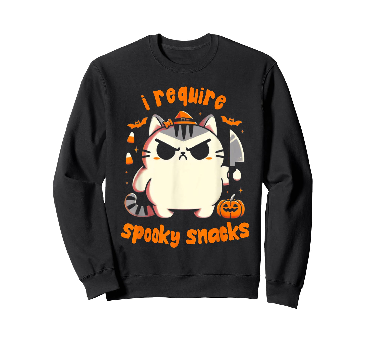 I Require Spooky Snacks Moody Cat Halloween T-Shirt
